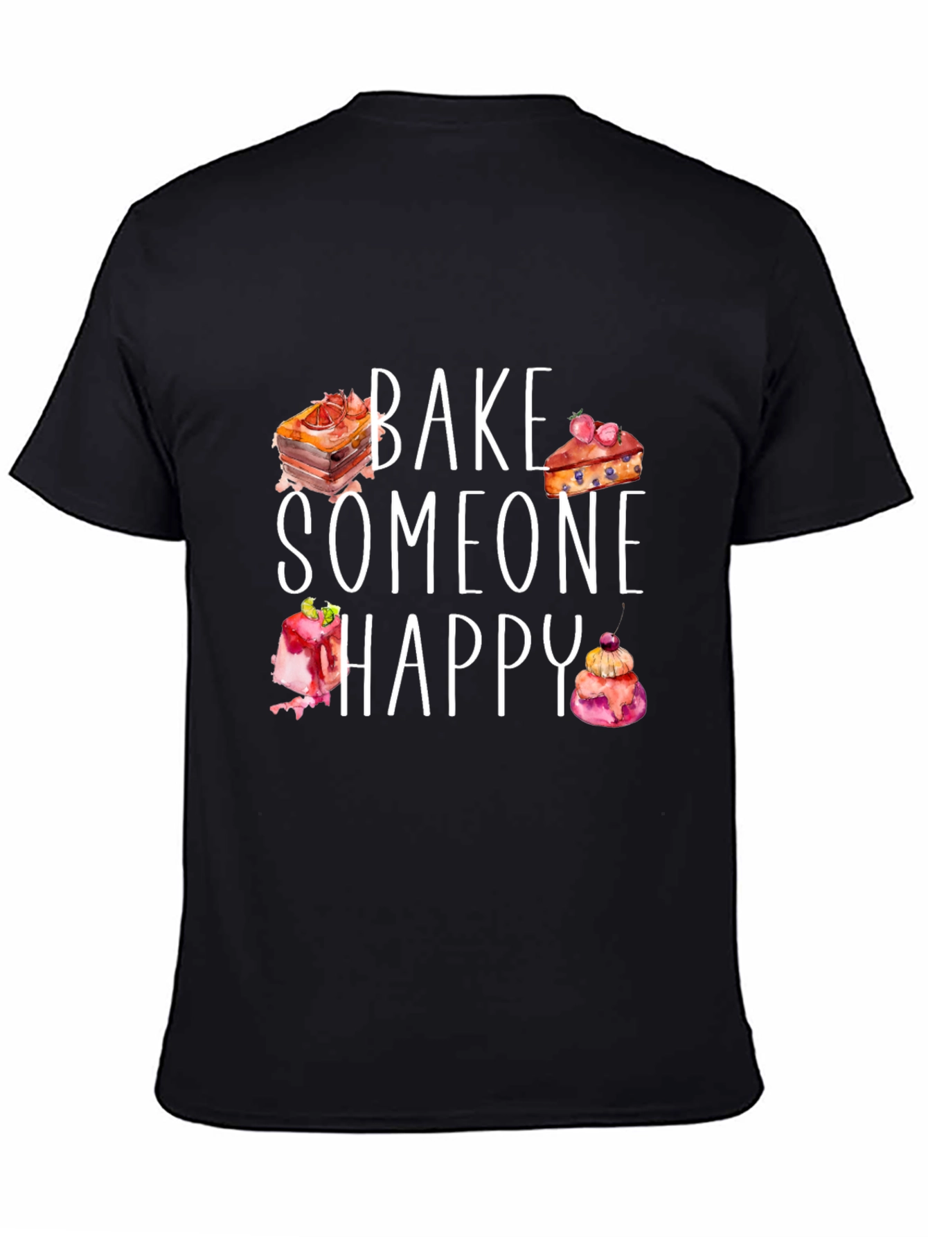 Black Bake Someone Happy Graphic Tee view 4