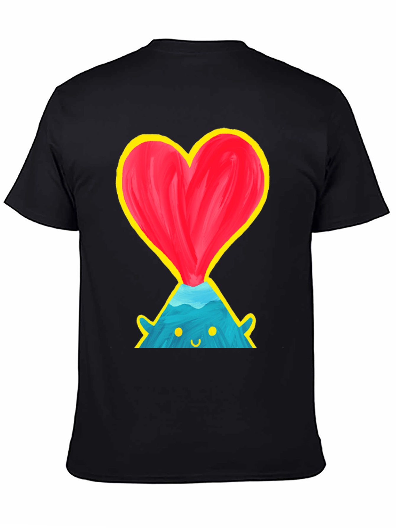 Black Volcano Heart T-Shirt - Erupting Love view 4