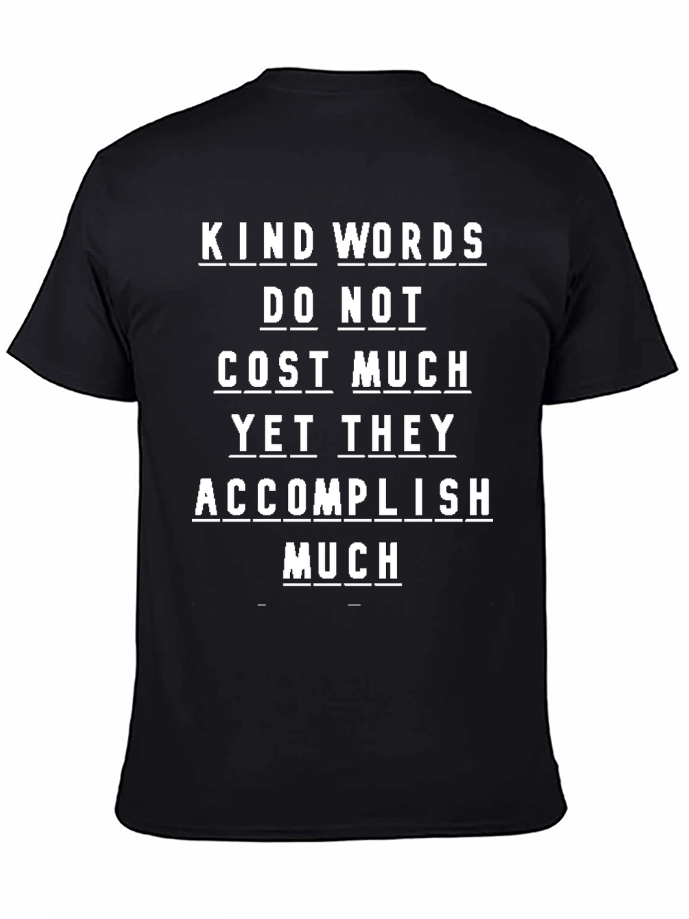 Black Kind Words Graphic T-Shirt - Motivational Black Tee view 4