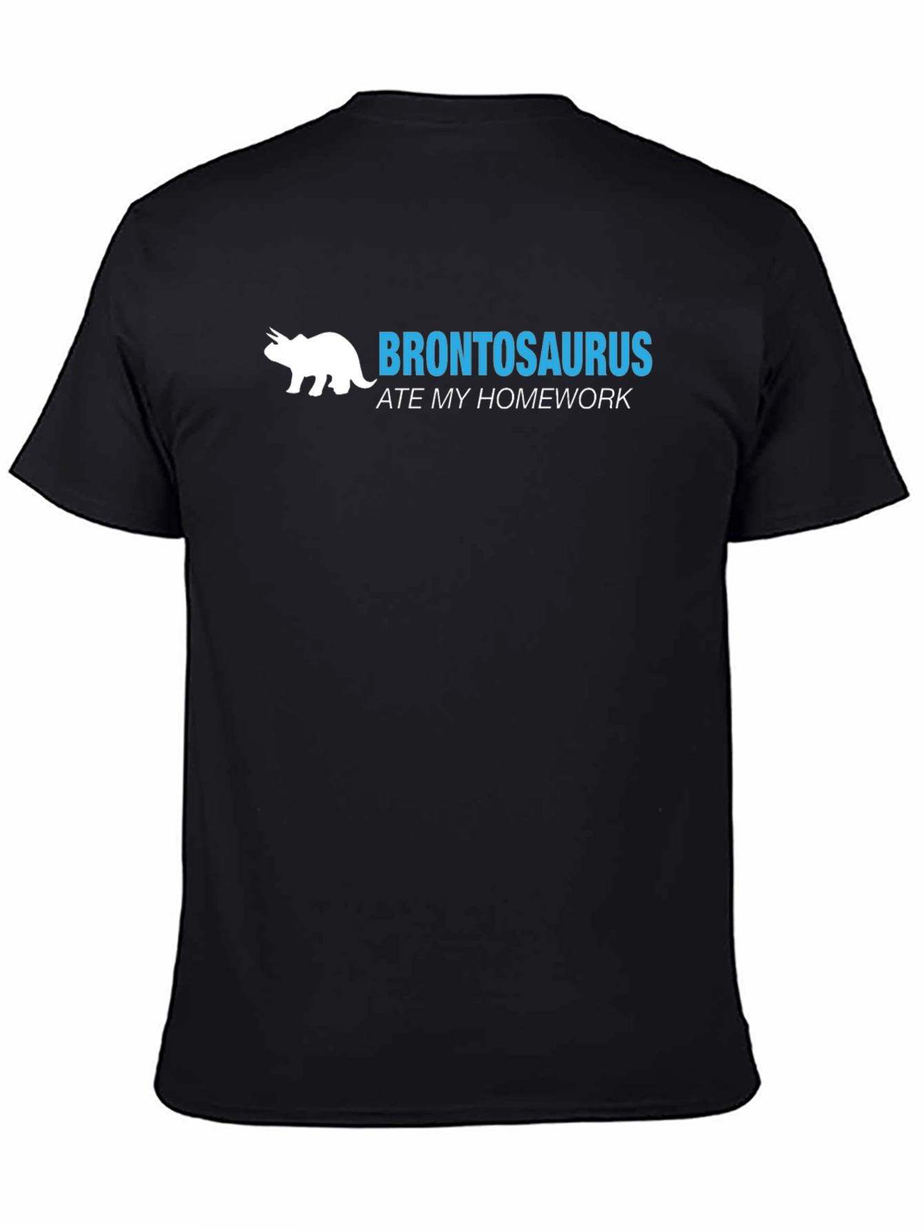 Black Brontosaurus Ate My Homework T-Shirt view 4