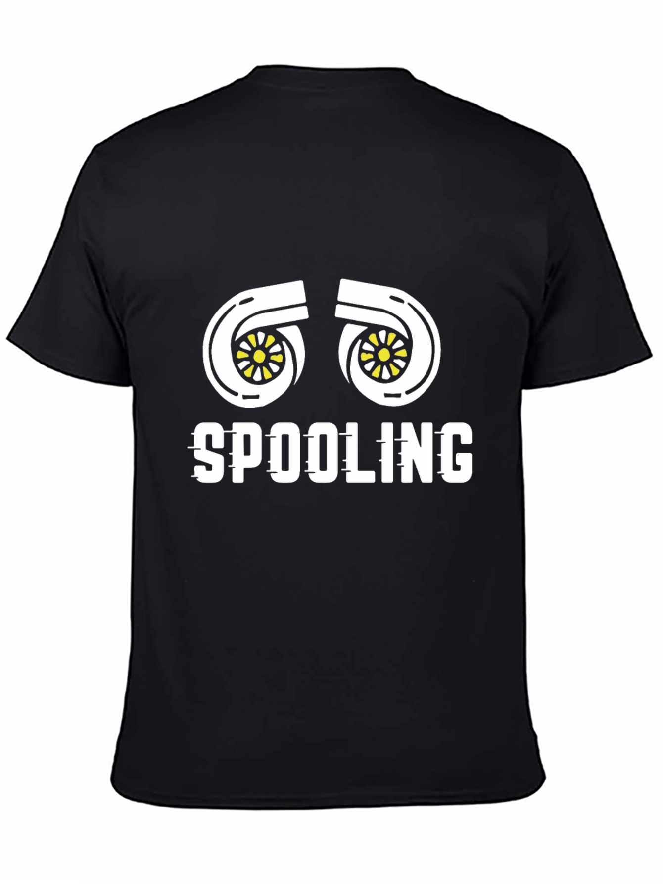 Black Spooling Turbo T-Shirt - Black Cotton Tee view 4