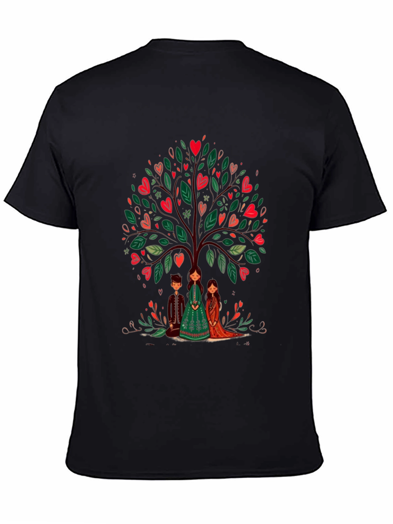 Black Heart Tree Graphic Tee - Whimsical Design view 4