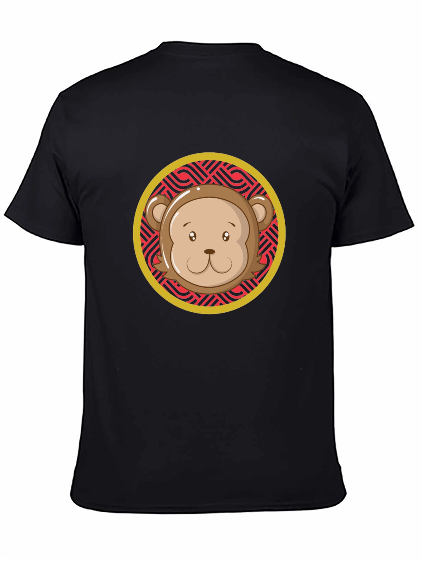 Black Monkey Face Graphic Tee - Black Crew Neck view 4