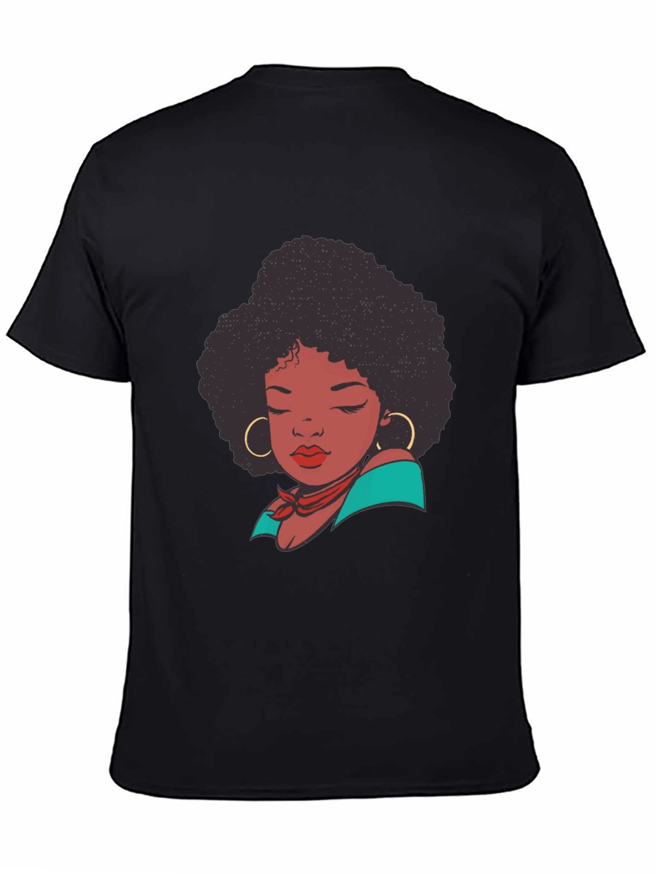 Black Afro Woman Graphic T-Shirt - Stylish Casual Tee view 4