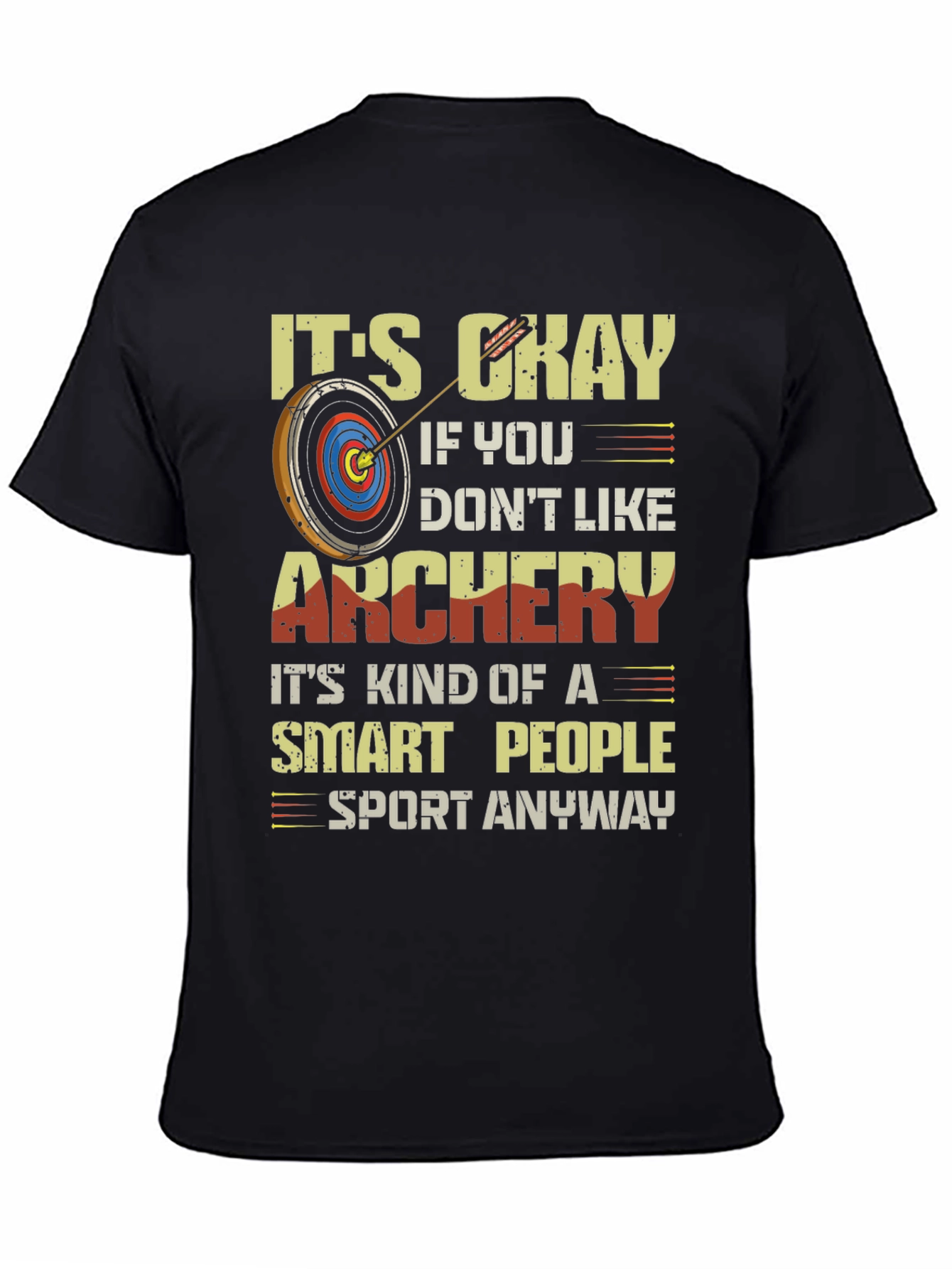 Black Archery Smart People T-Shirt view 4
