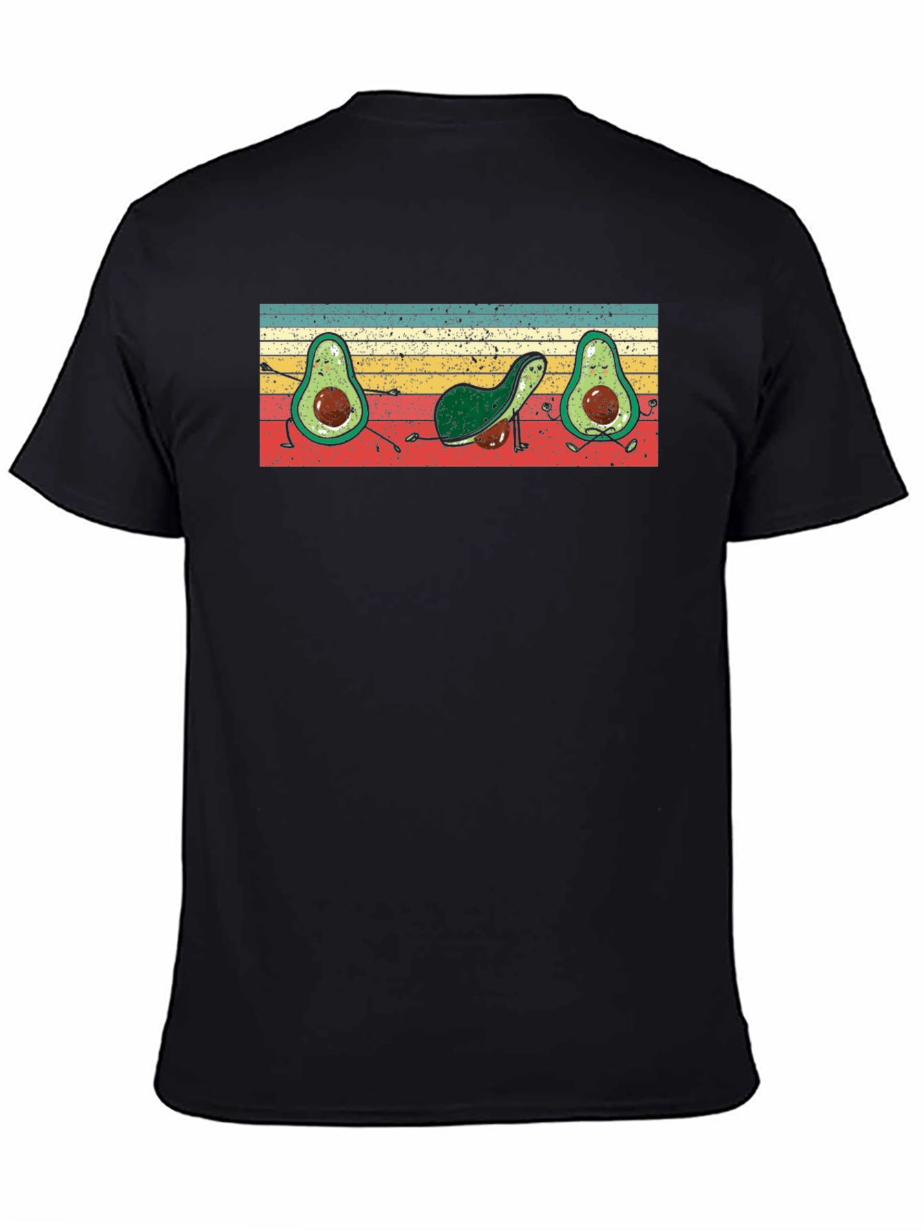 Black Retro Avocado Yoga T-Shirt view 4