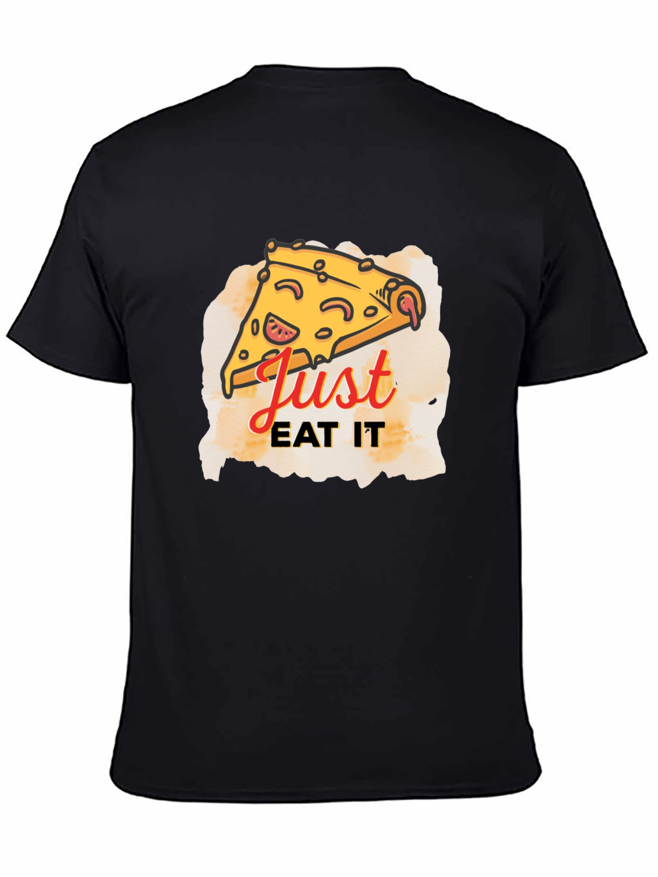 Black Just Eat It Pizza Graphic Tee - Black T-Shirt view 4