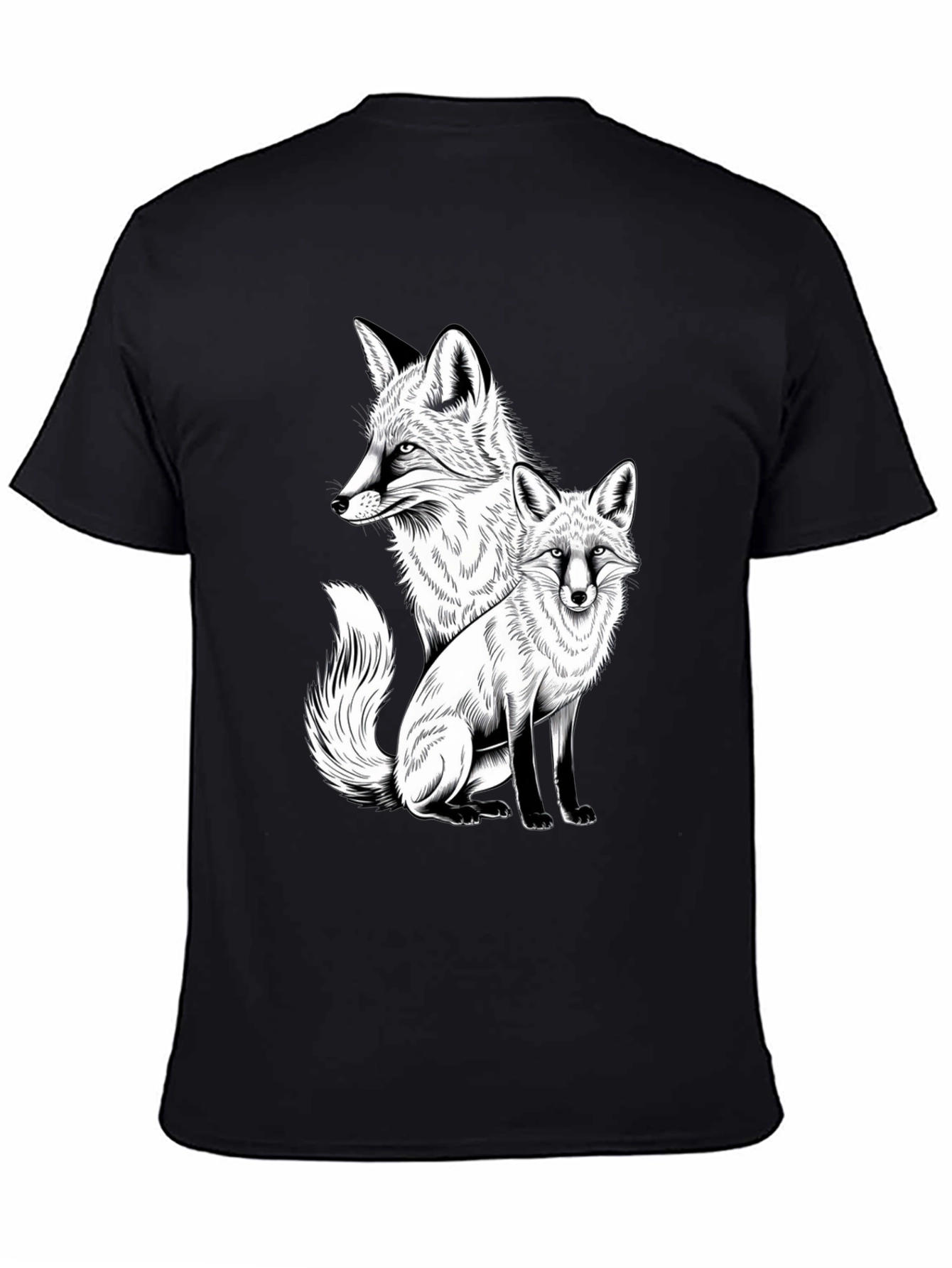 Black Fox Graphic Tee - Stylish Animal Print Shirt view 4