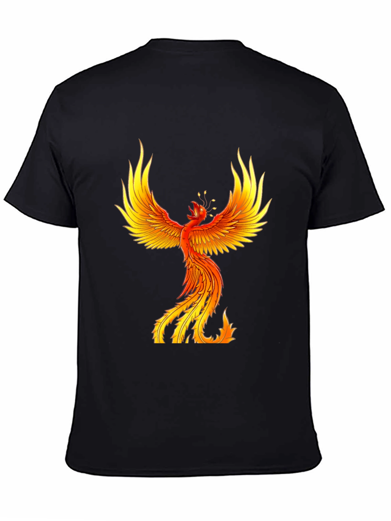 Black Fiery Phoenix Graphic Tee - Bold Black view 4