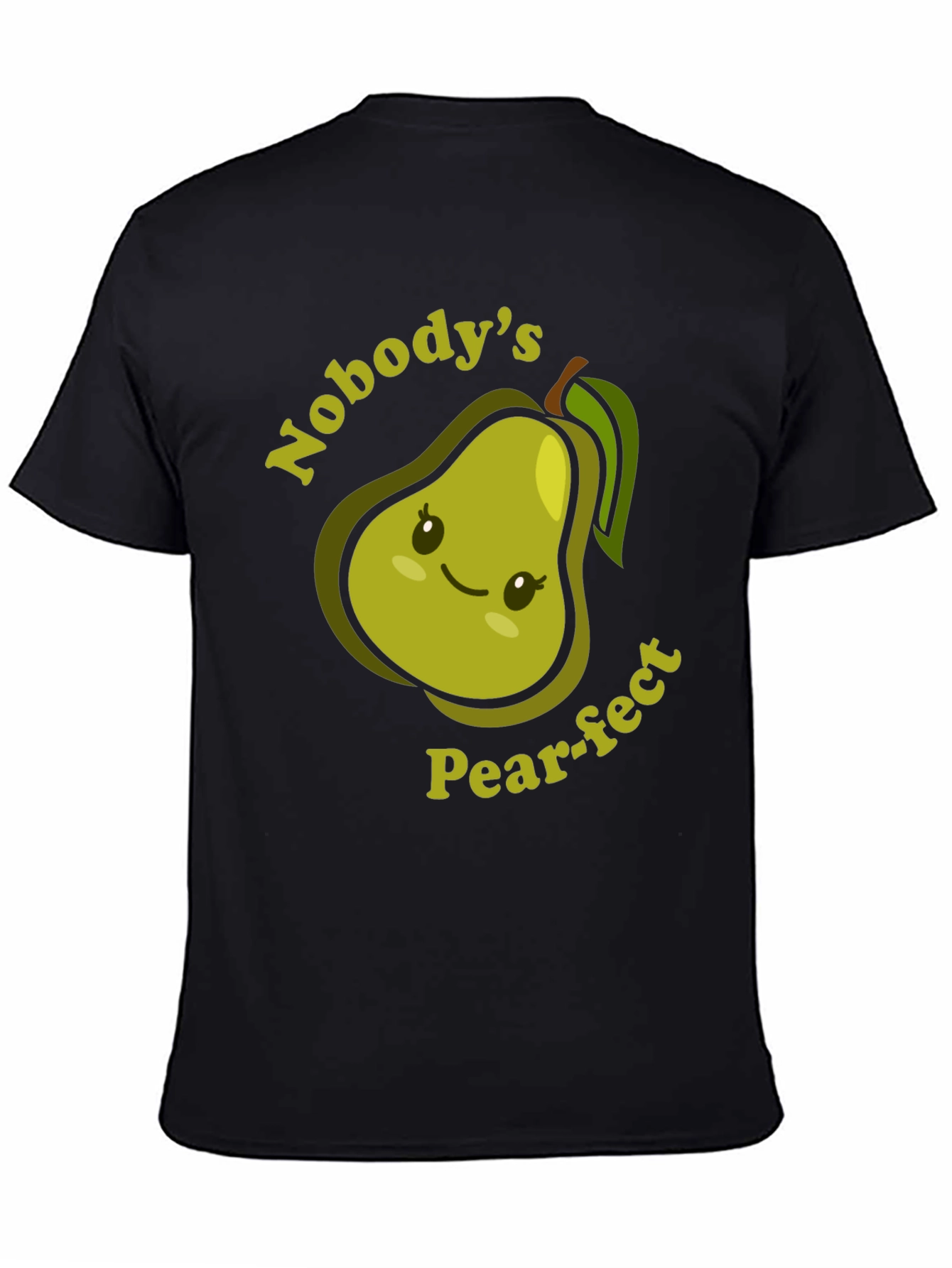 Black Nobody's Pear-fect T-Shirt Cute Fruit Pun Tee view 4
