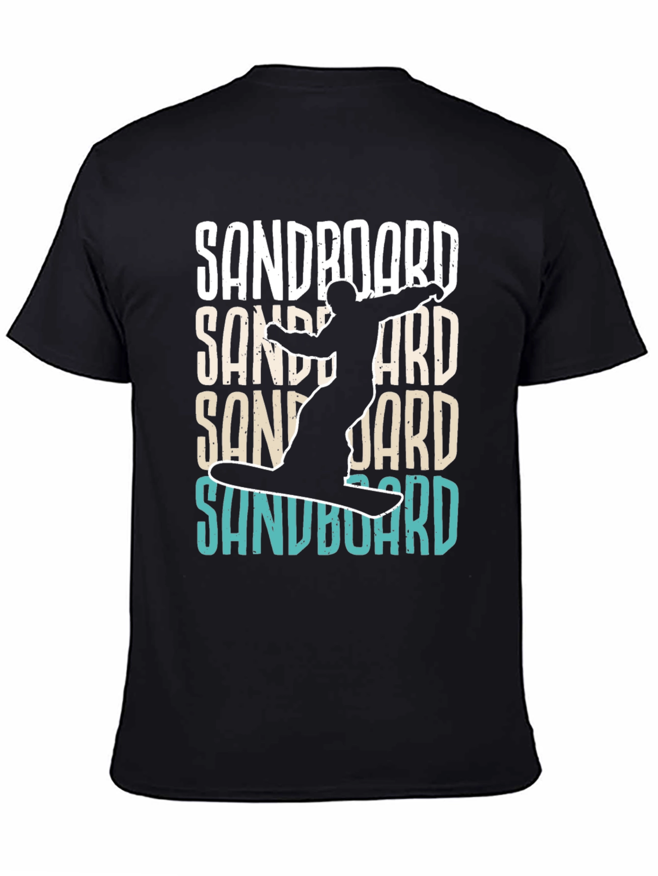 Black Sandboard T-Shirt - Unique Sandboarding Design view 4