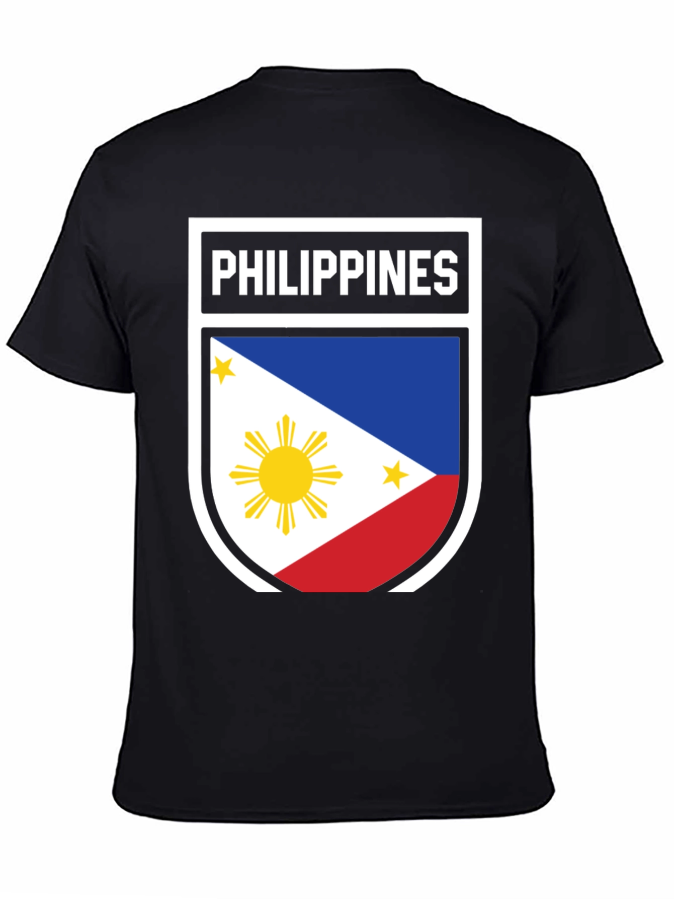 Black Philippines Flag Shield T-Shirt - Patriotic Filipino Pride view 4