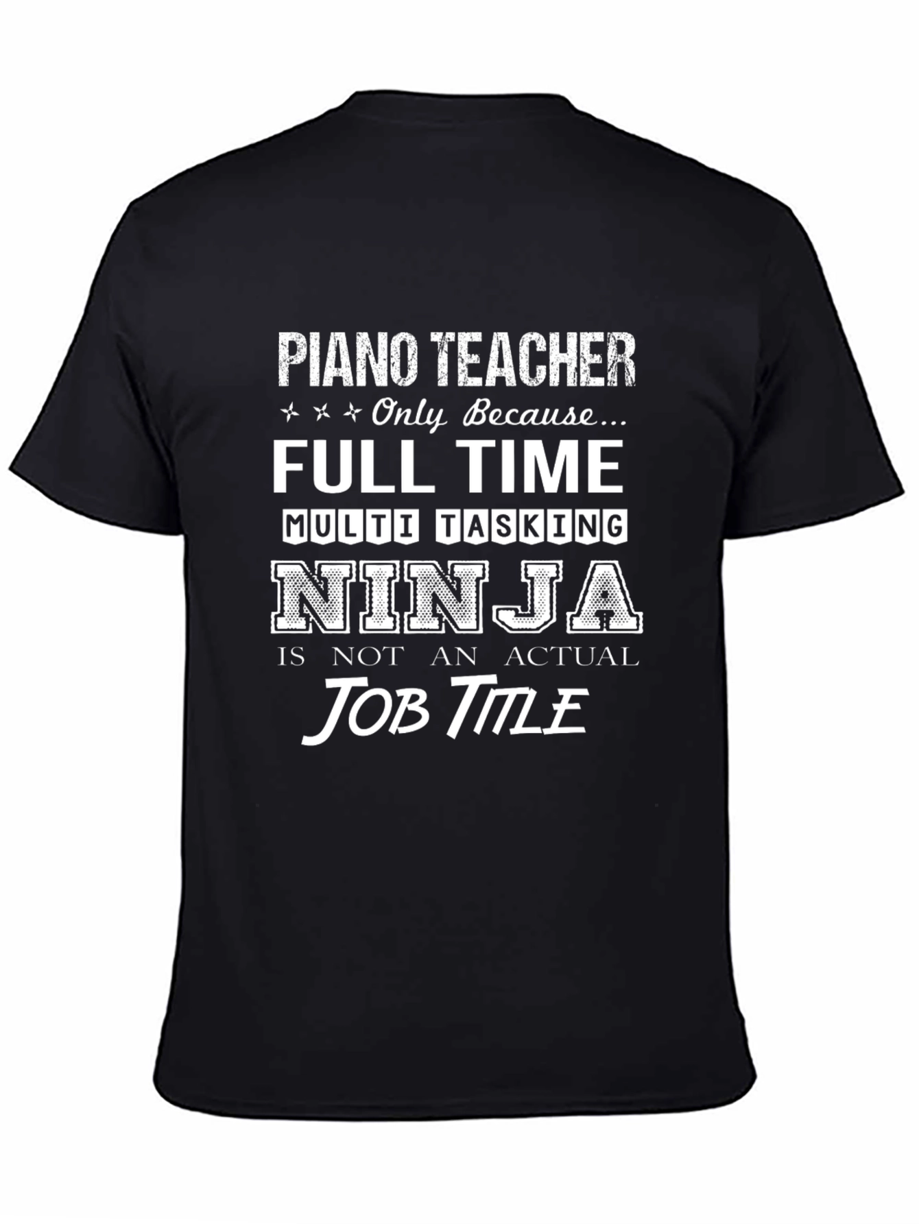 Black Piano Teacher Ninja Graphic T-Shirt view 4