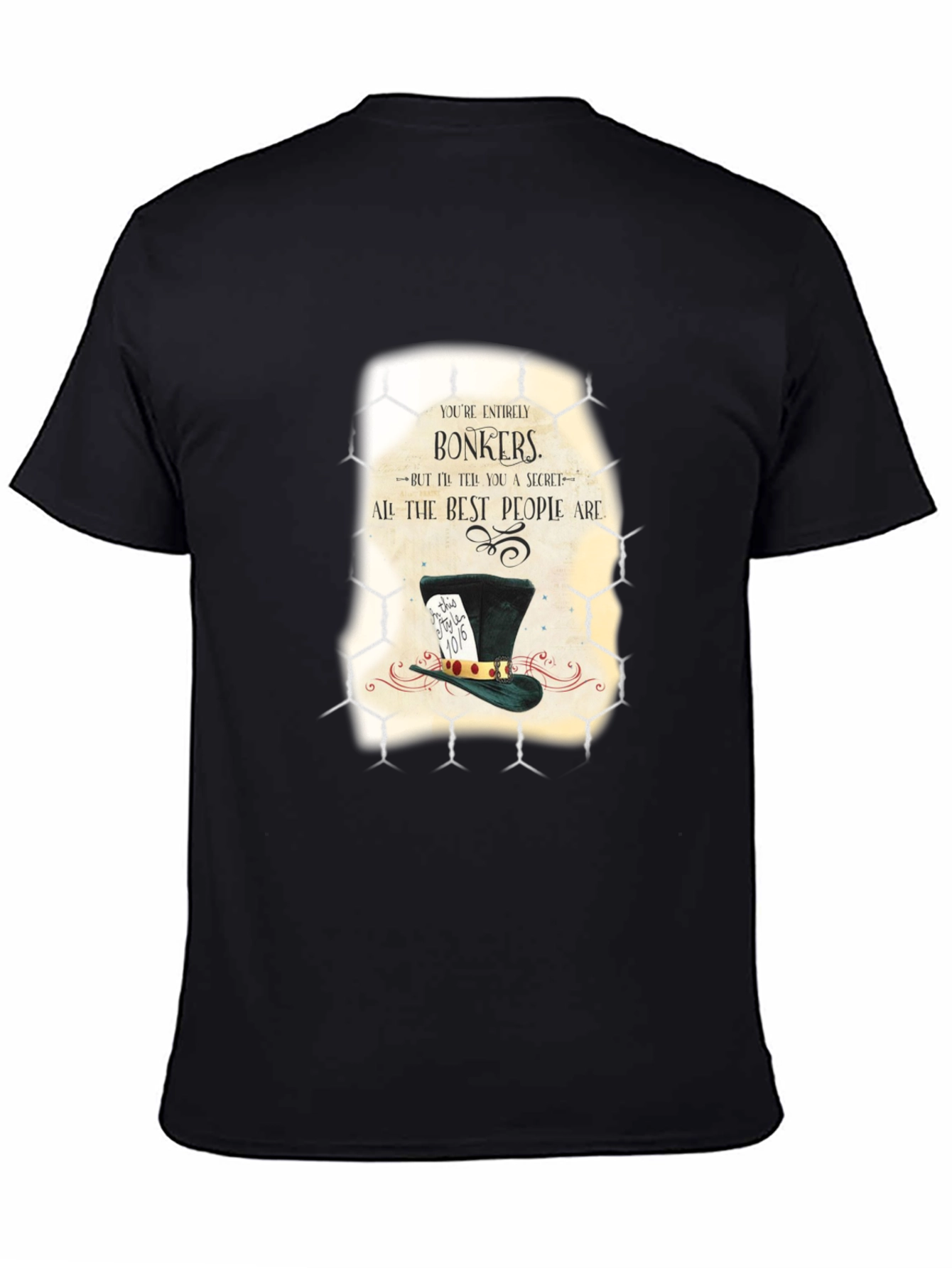 Black Alice in Wonderland Bonkers Graphic T-Shirt view 4