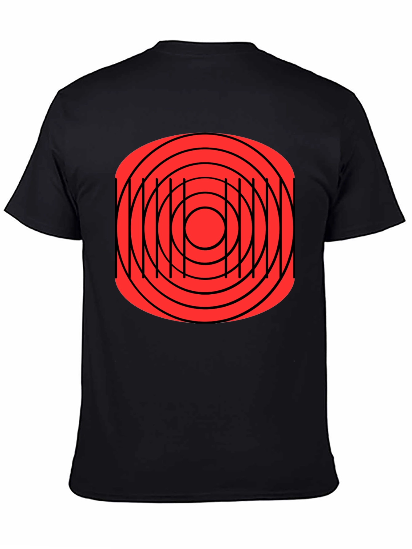 Black Abstract Target Graphic T-Shirt view 4