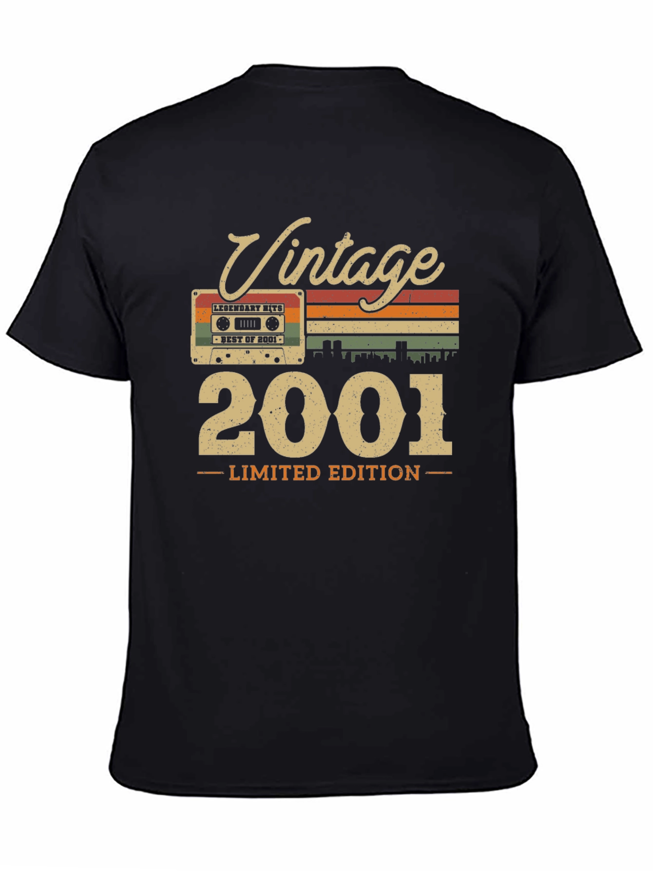 Black Vintage 2001 Limited Edition Cassette Tape T-Shirt view 4