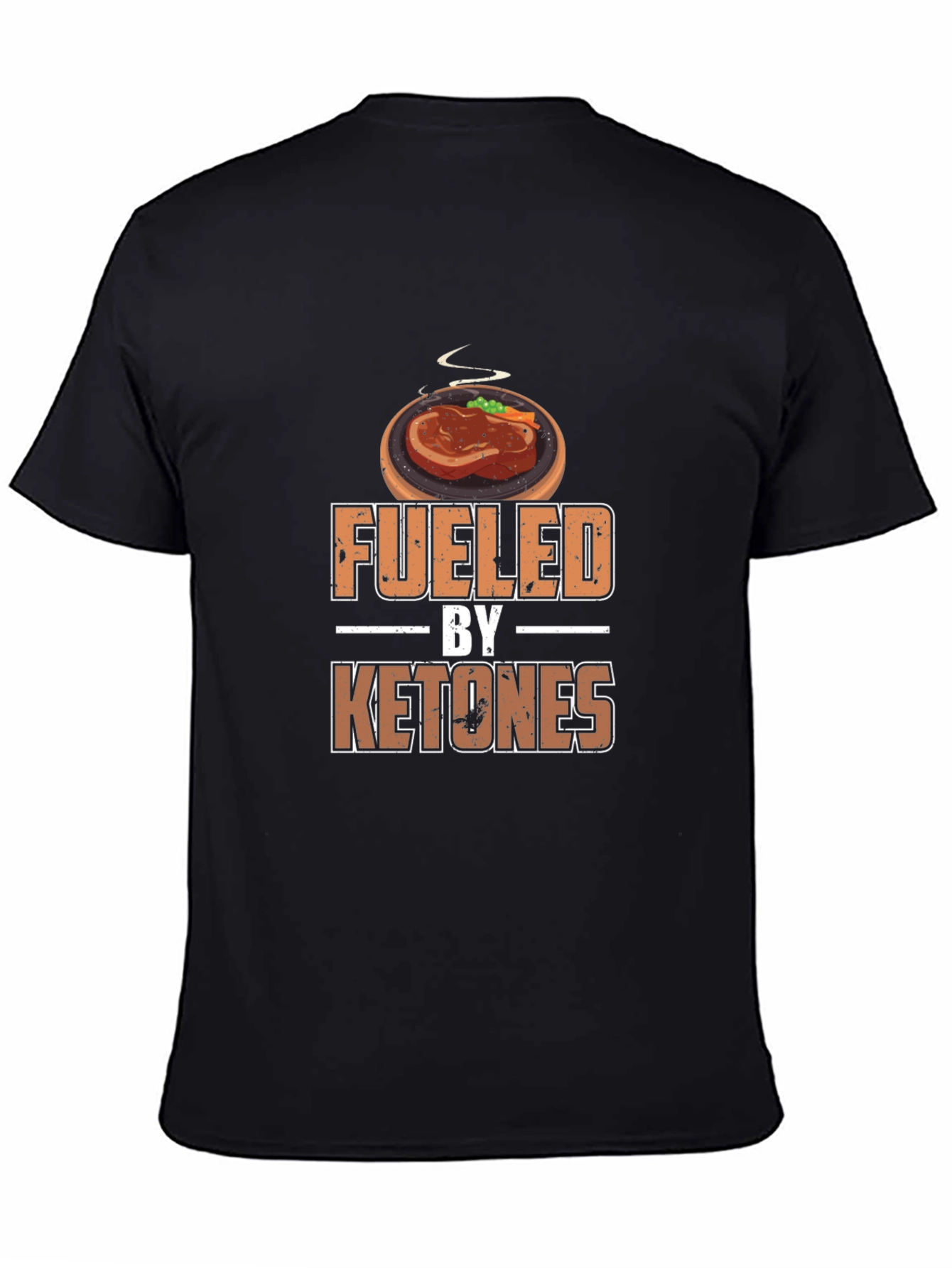 Black Fueled By Ketones Graphic Tee - Keto Diet T-Shirt view 4