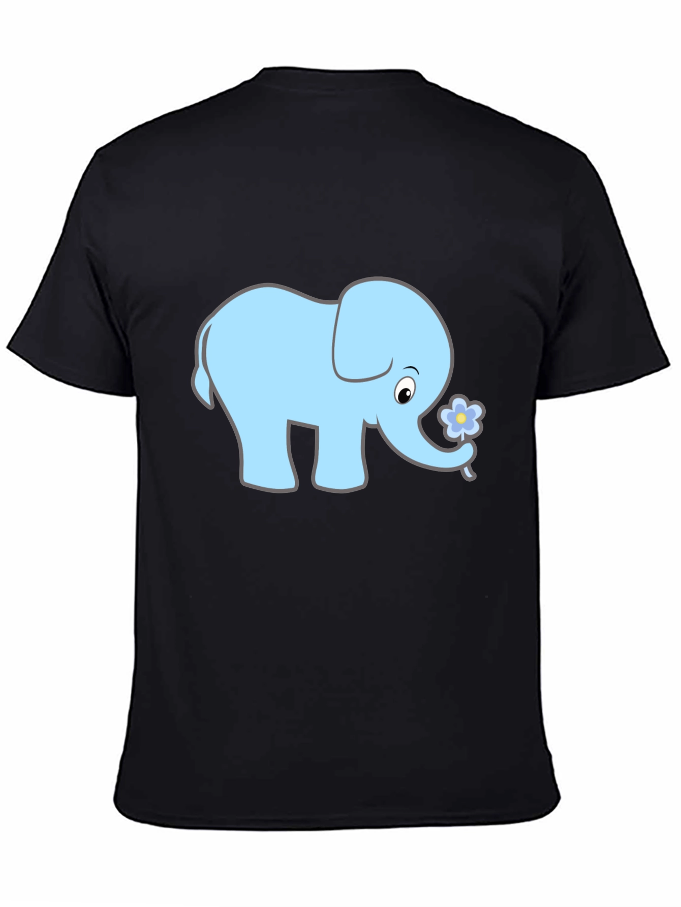 Black Cute Elephant Graphic Tee - Black view 4