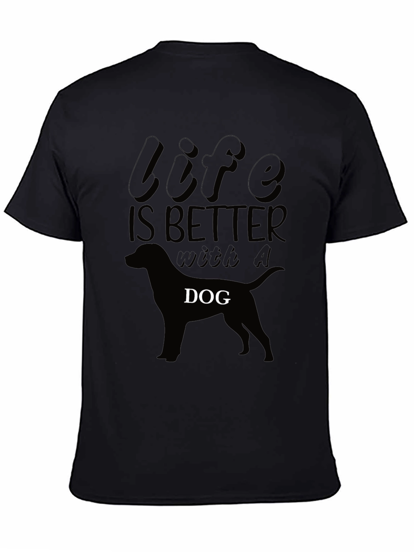Black Life is Better With A Dog Black T-Shirt view 4