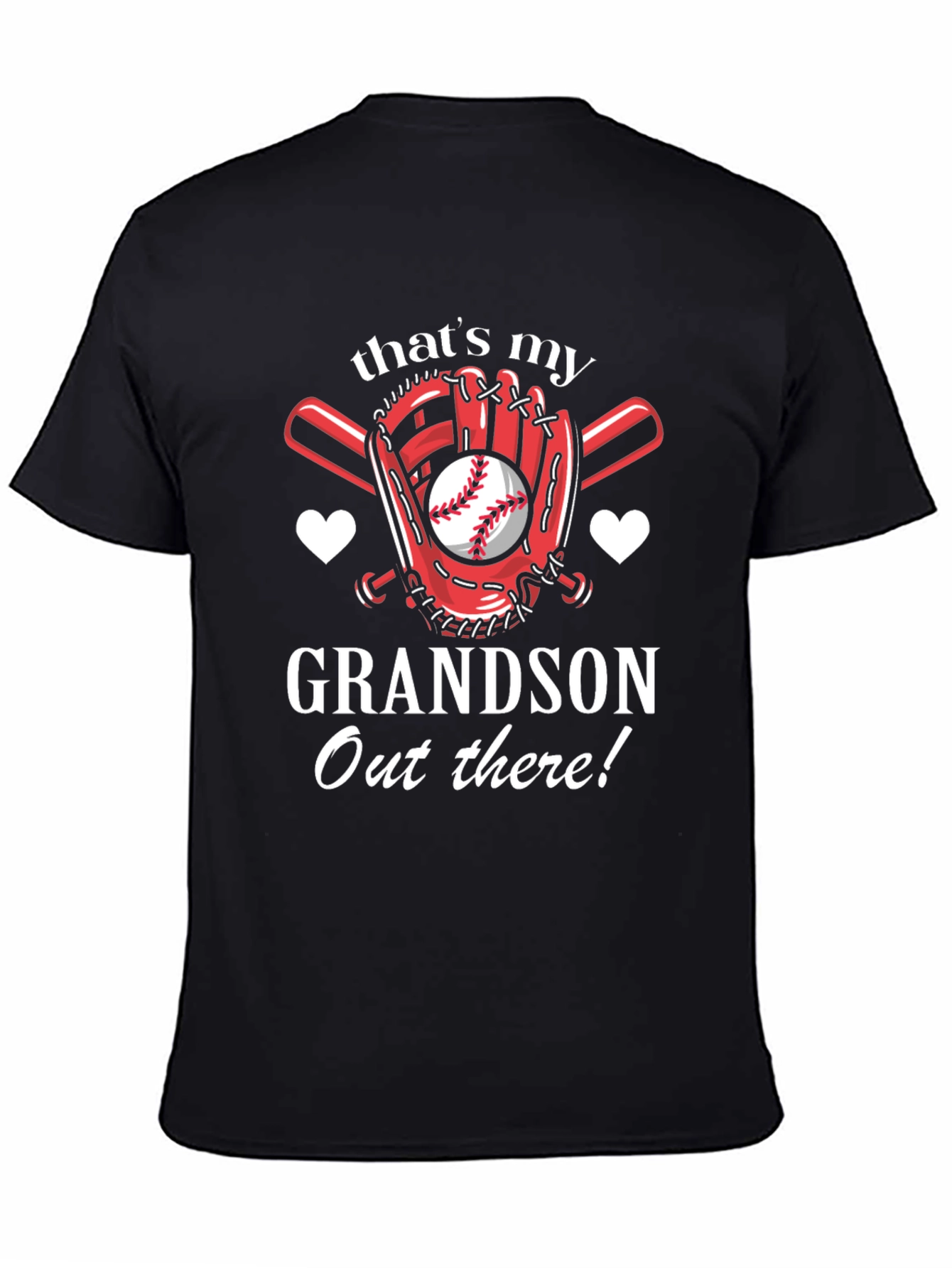 Black That's My Grandson Baseball T-Shirt view 4