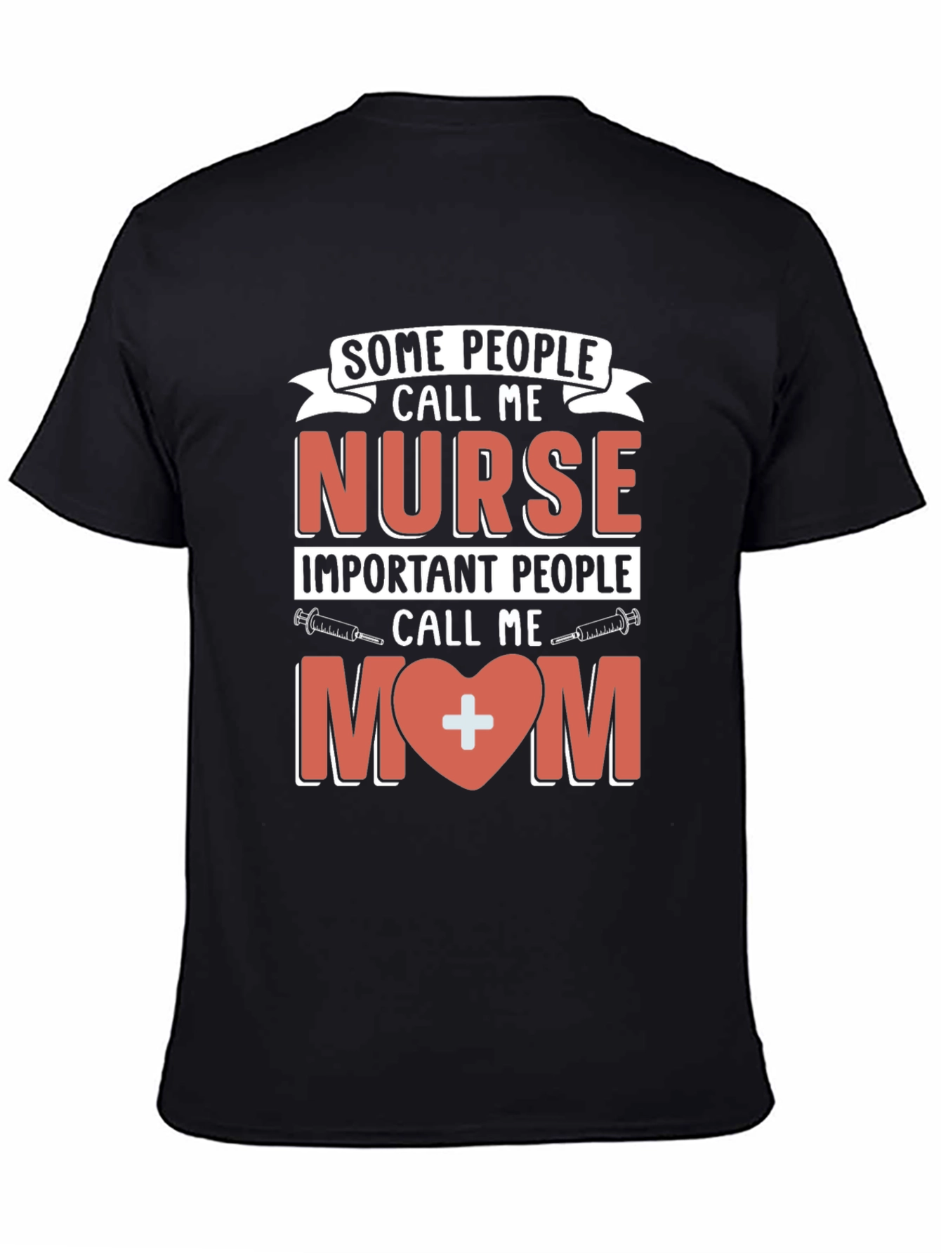 Black Nurse Mom T-Shirt - Gift for Nursing Moms view 4