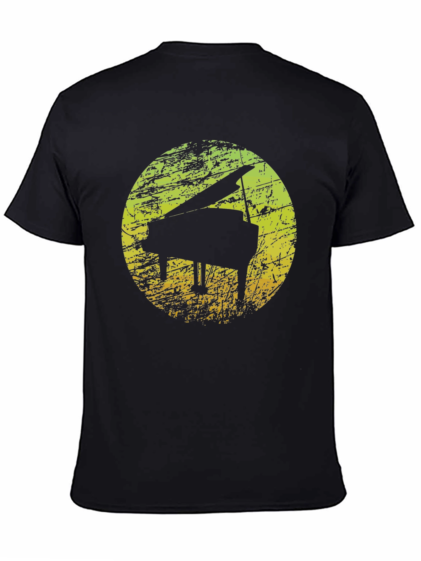 Black Grand Piano Silhouette Graphic T-Shirt view 4