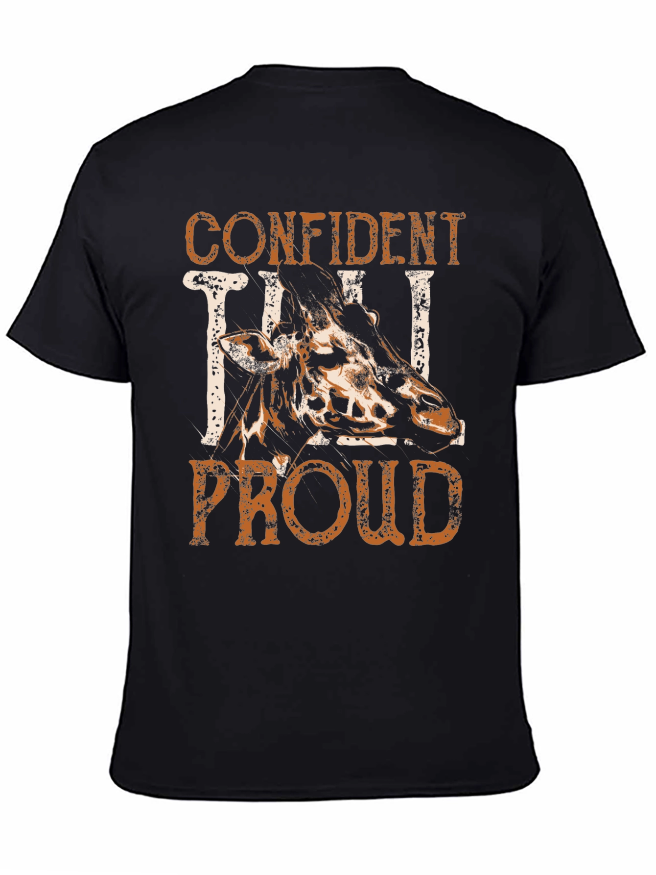 Black Confident Tall Proud Giraffe Graphic Tee view 4