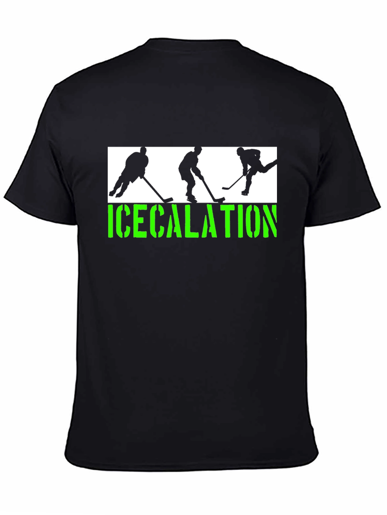 Black Icecalation Hockey Graphic T-Shirt view 4