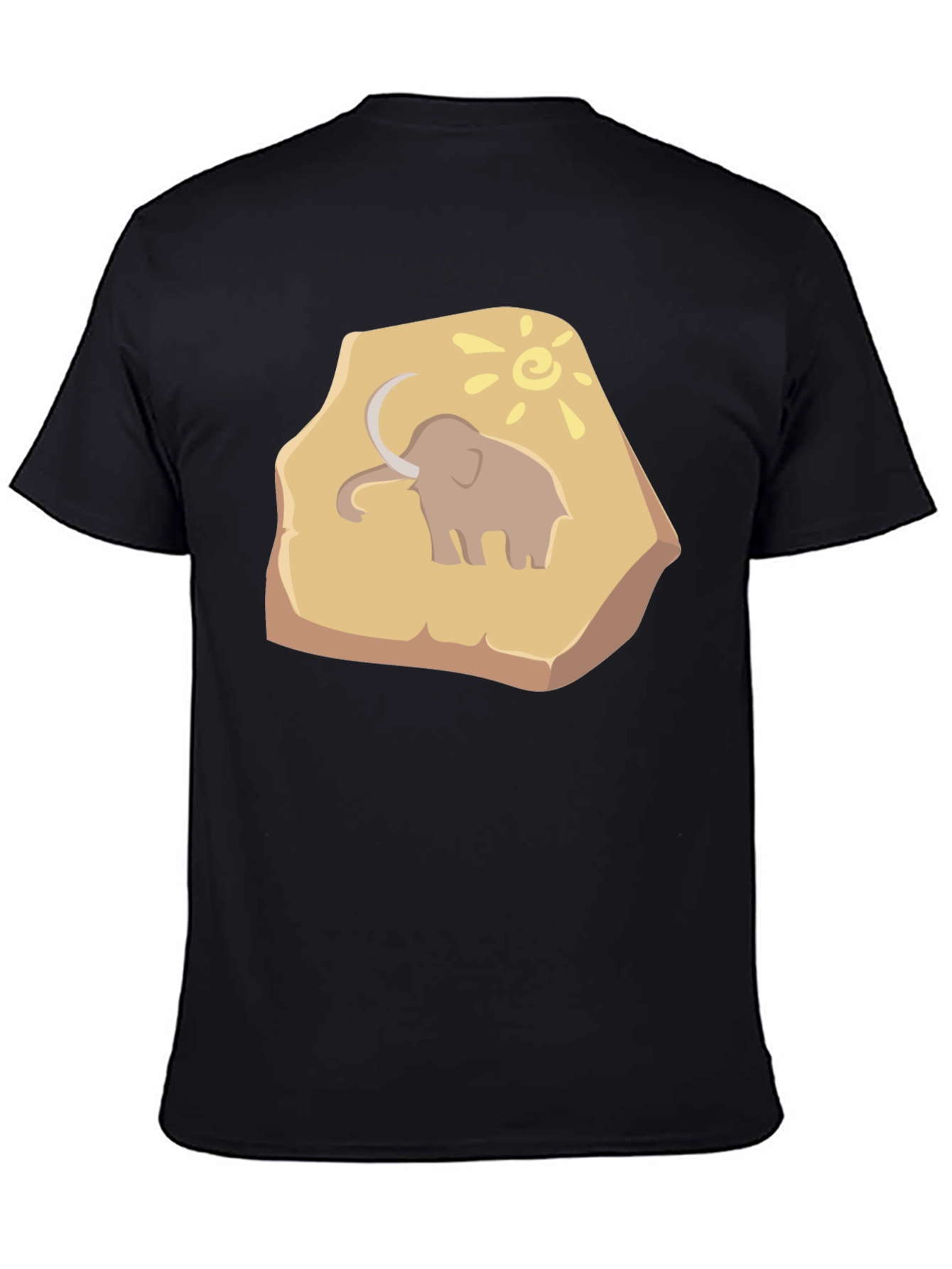 Black Mammoth Fossil Graphic Tee - Black Cotton T-Shirt view 4