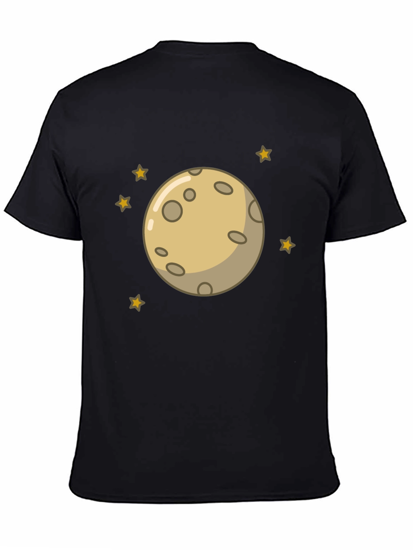 Black Moon and Stars Graphic Black T-Shirt view 4