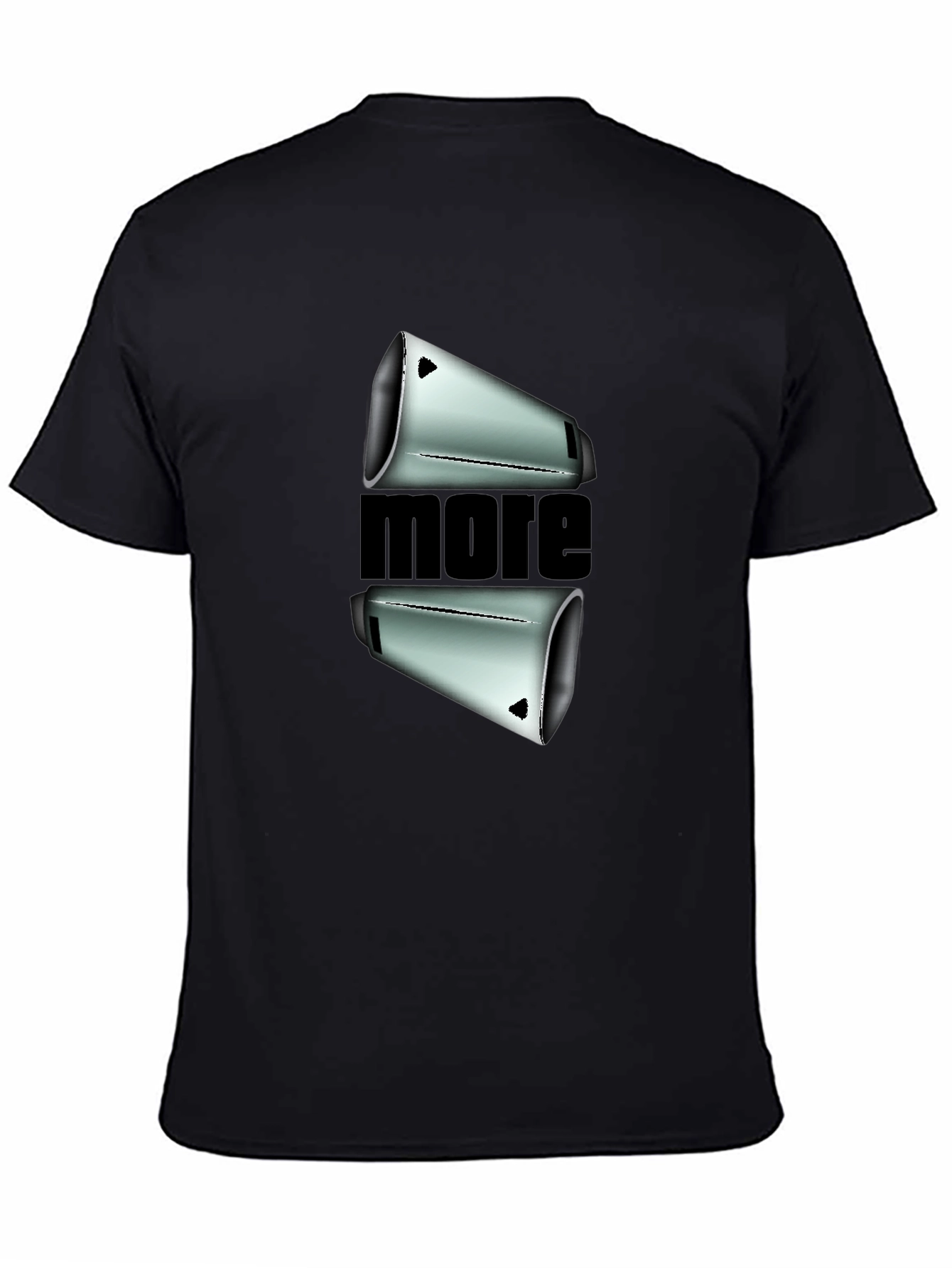 Black Modern "More" Graphic Black T-Shirt view 4