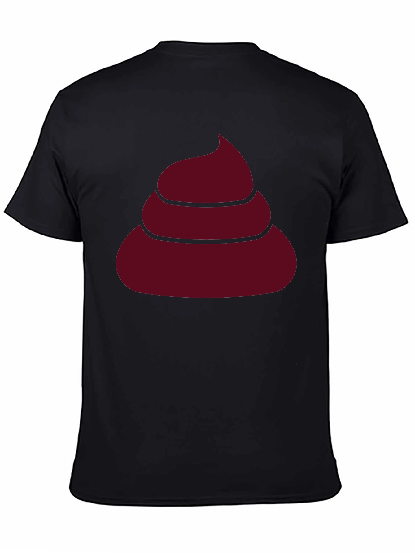 Black Novelty Poop Emoji Graphic Black T-Shirt view 4
