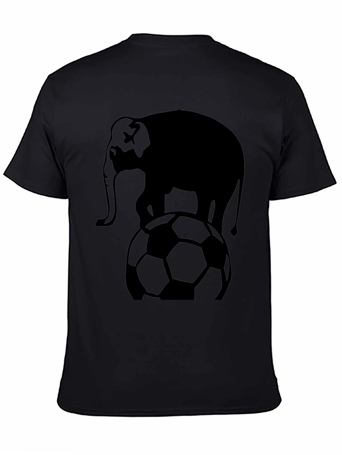 Black Elephant Soccer Ball Graphic T-Shirt - Black view 4