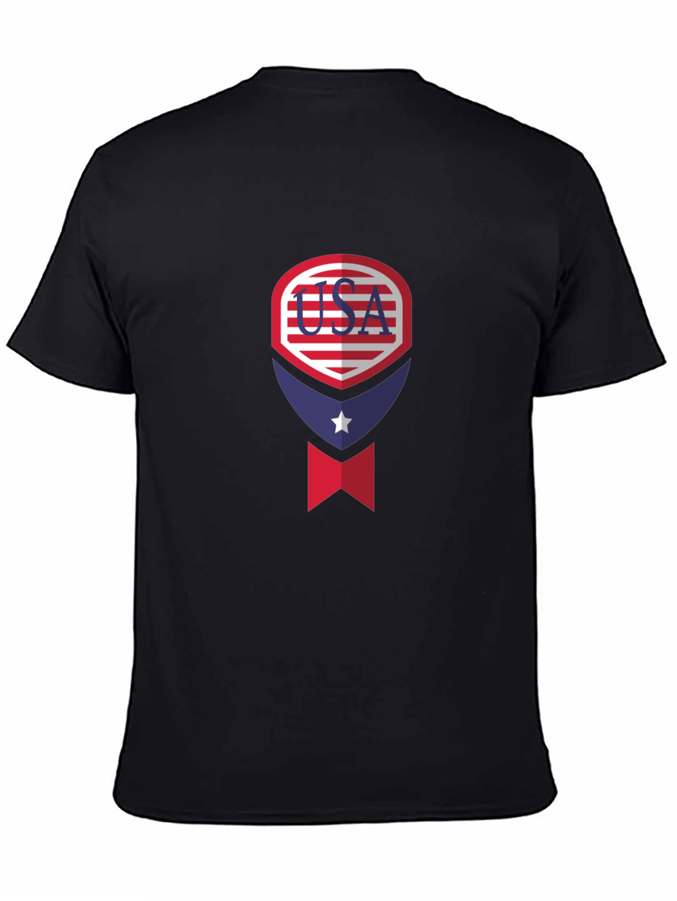 Black USA Patriotic Graphic Tee - Men's Black T-Shirt view 4
