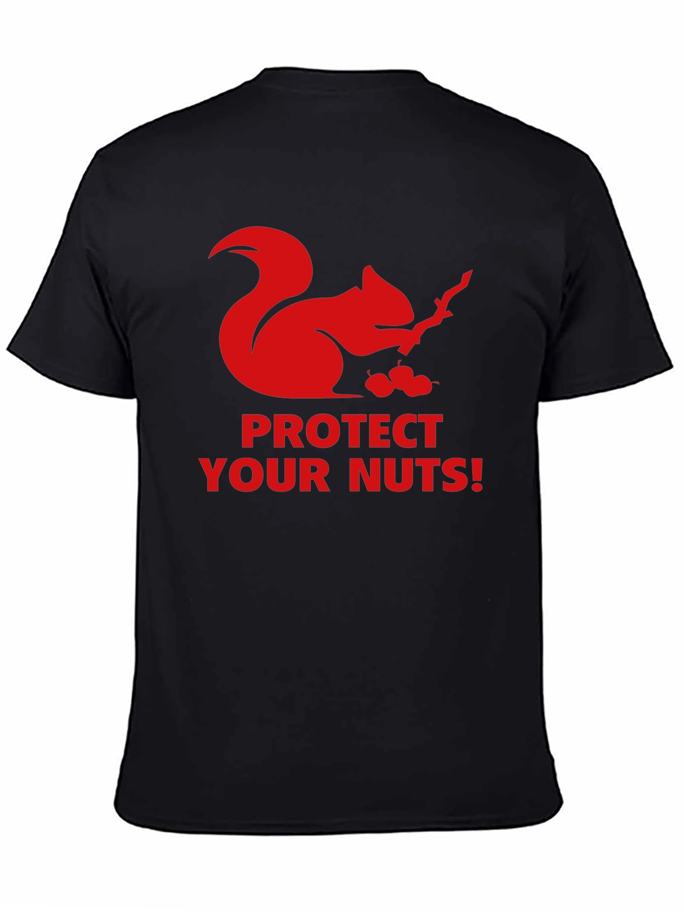Black Protect Your Nuts Squirrel T-Shirt view 4