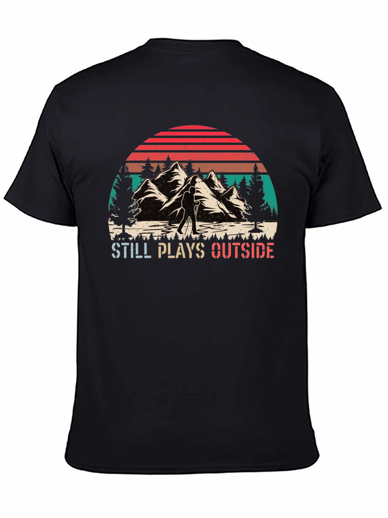 Black Still Plays Outside Hiking T-Shirt view 4