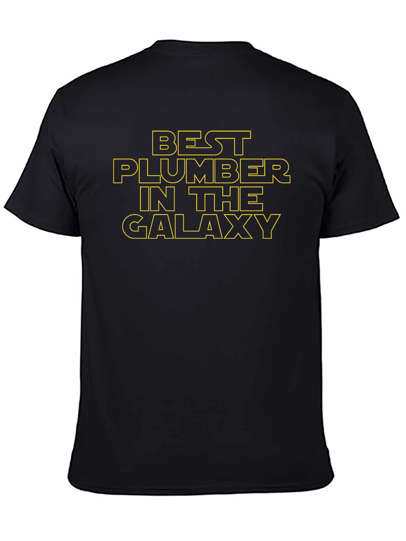 Black Best Plumber in the Galaxy T-Shirt view 4