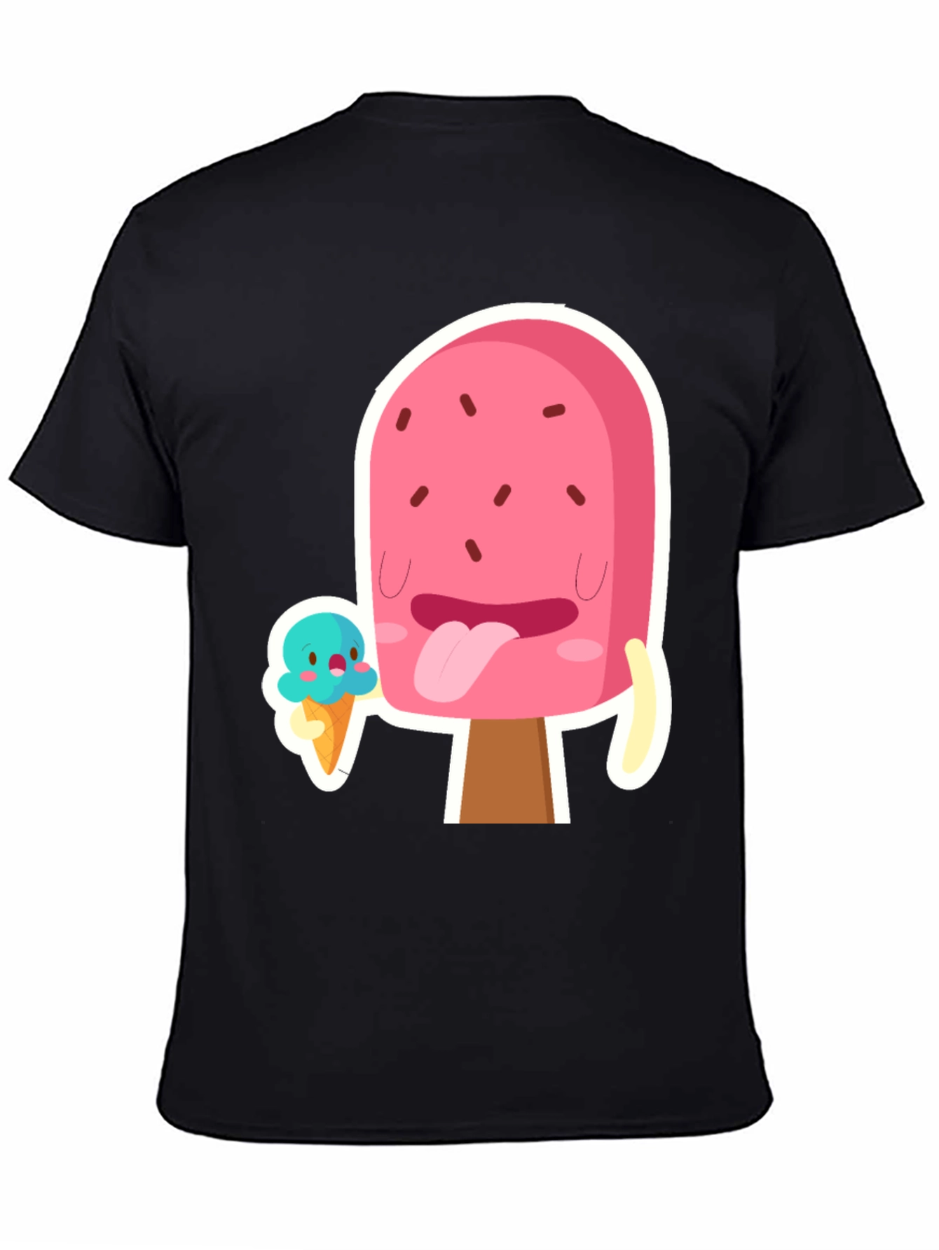 Black Cartoon Popsicle Graphic T-Shirt view 4