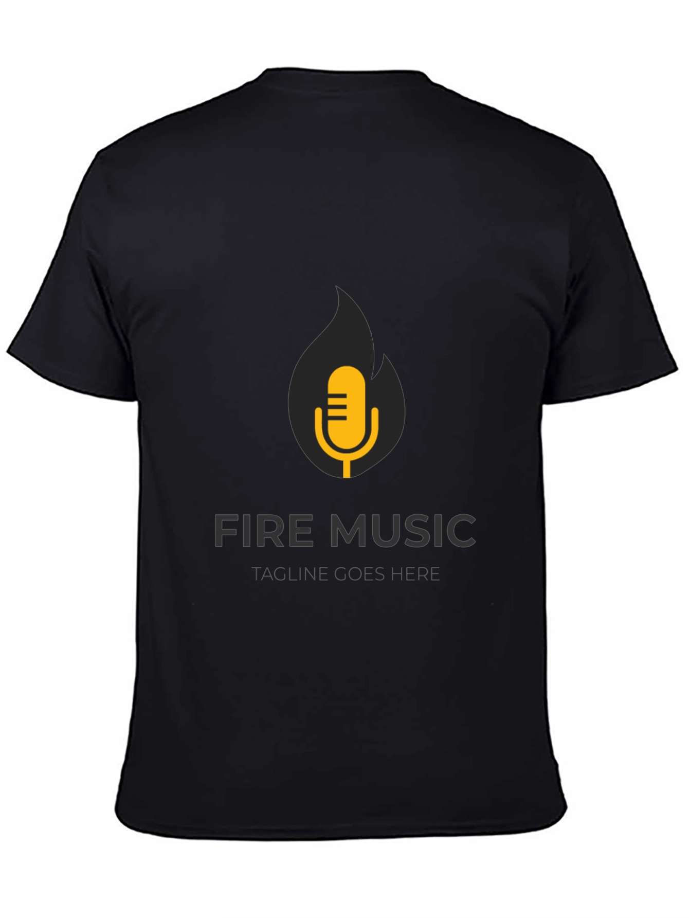Black Fire Music Graphic Tee - Black Cotton T-Shirt view 4