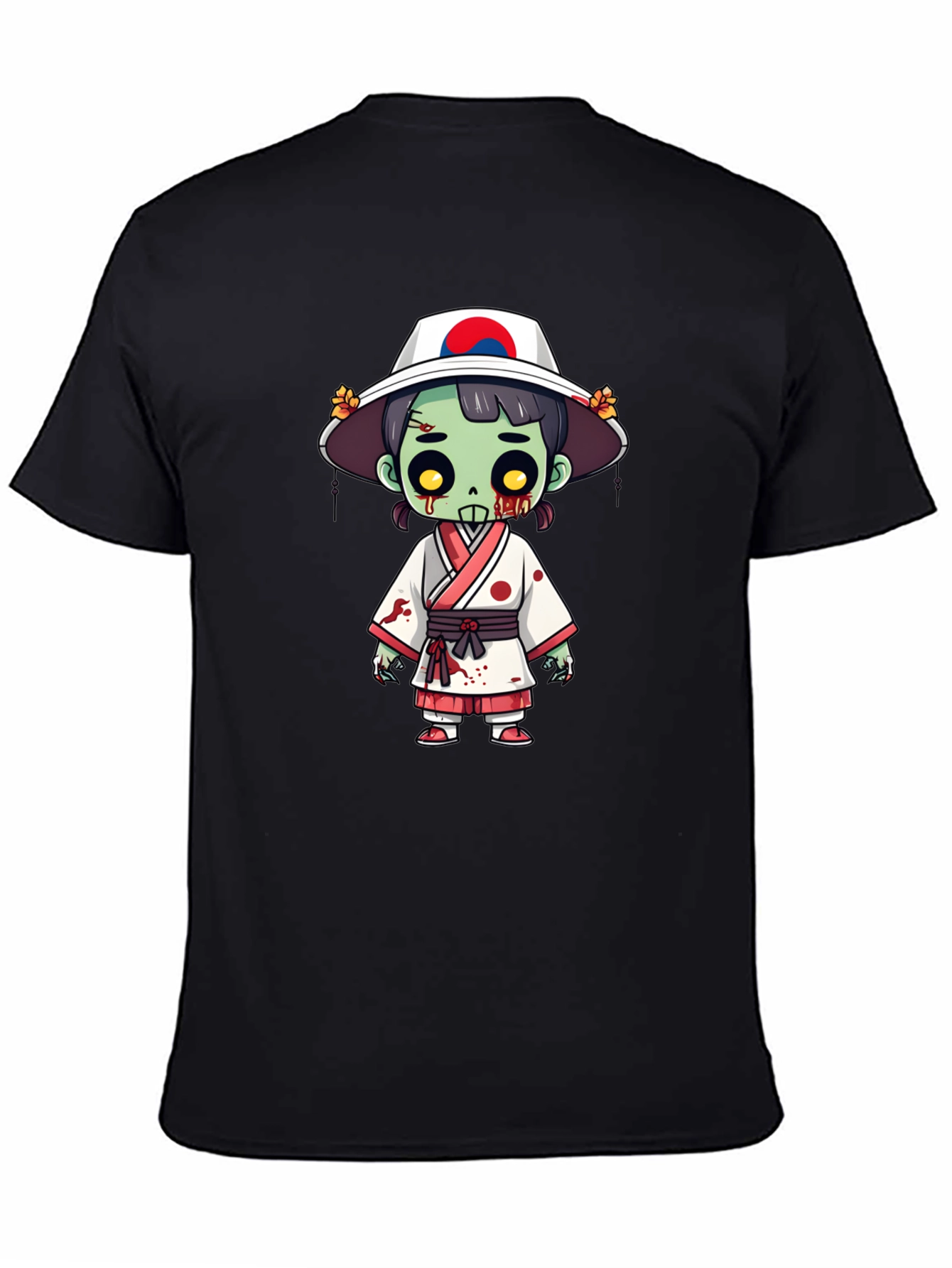 Black Zombie Girl T-Shirt - Spooky Korean Style view 4