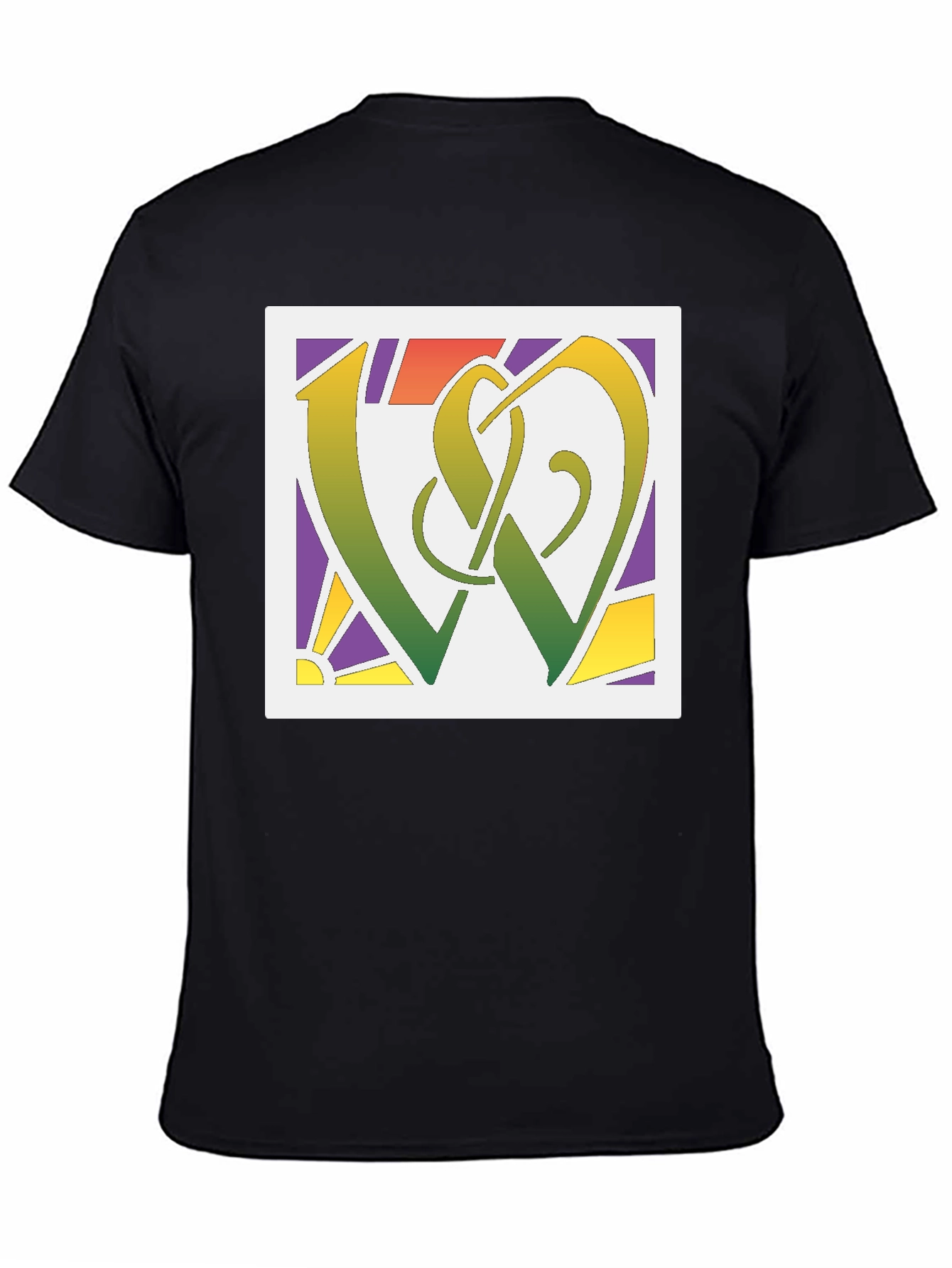 Black Abstract Symbol Graphic Tee - Modern Style view 4
