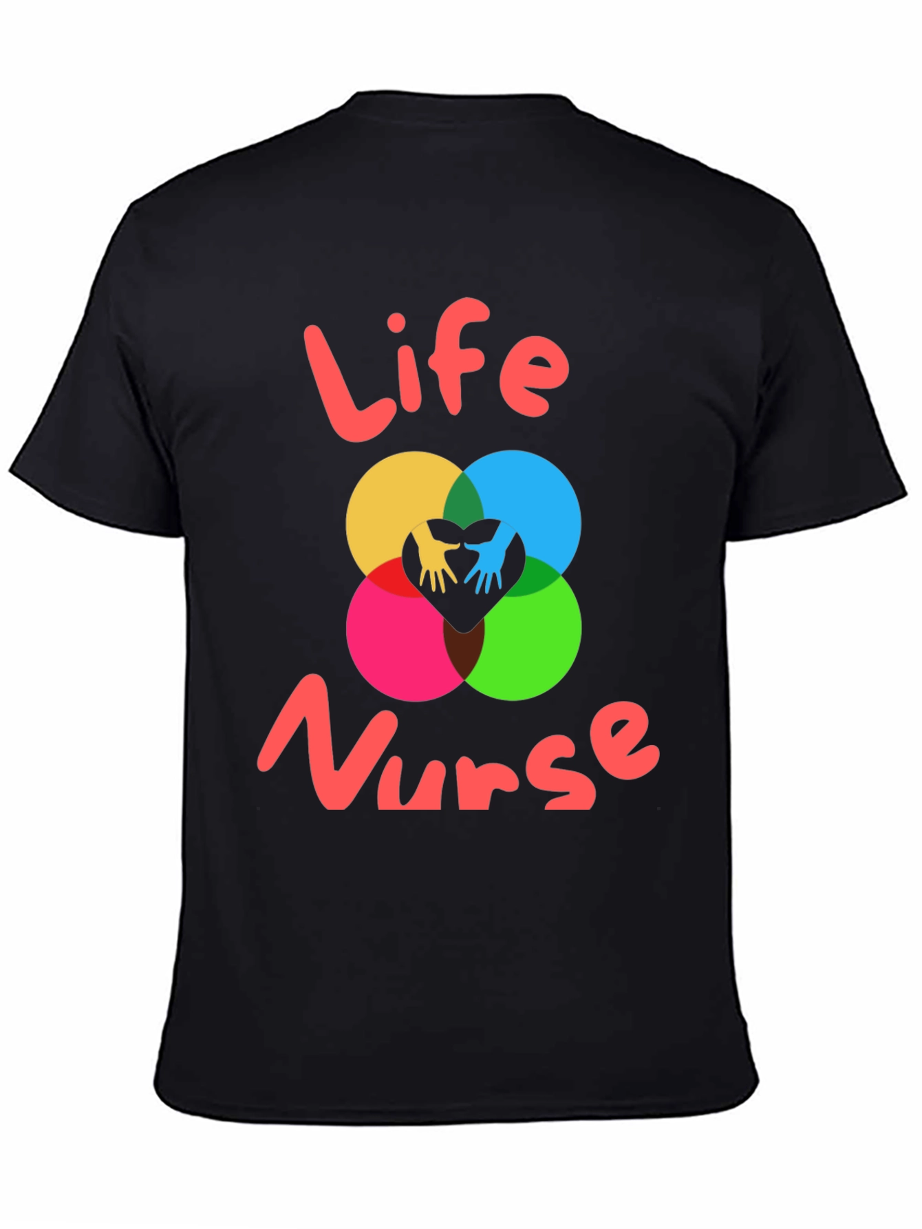 Black Life Nurse Graphic Tee - Black Cotton T-Shirt view 4