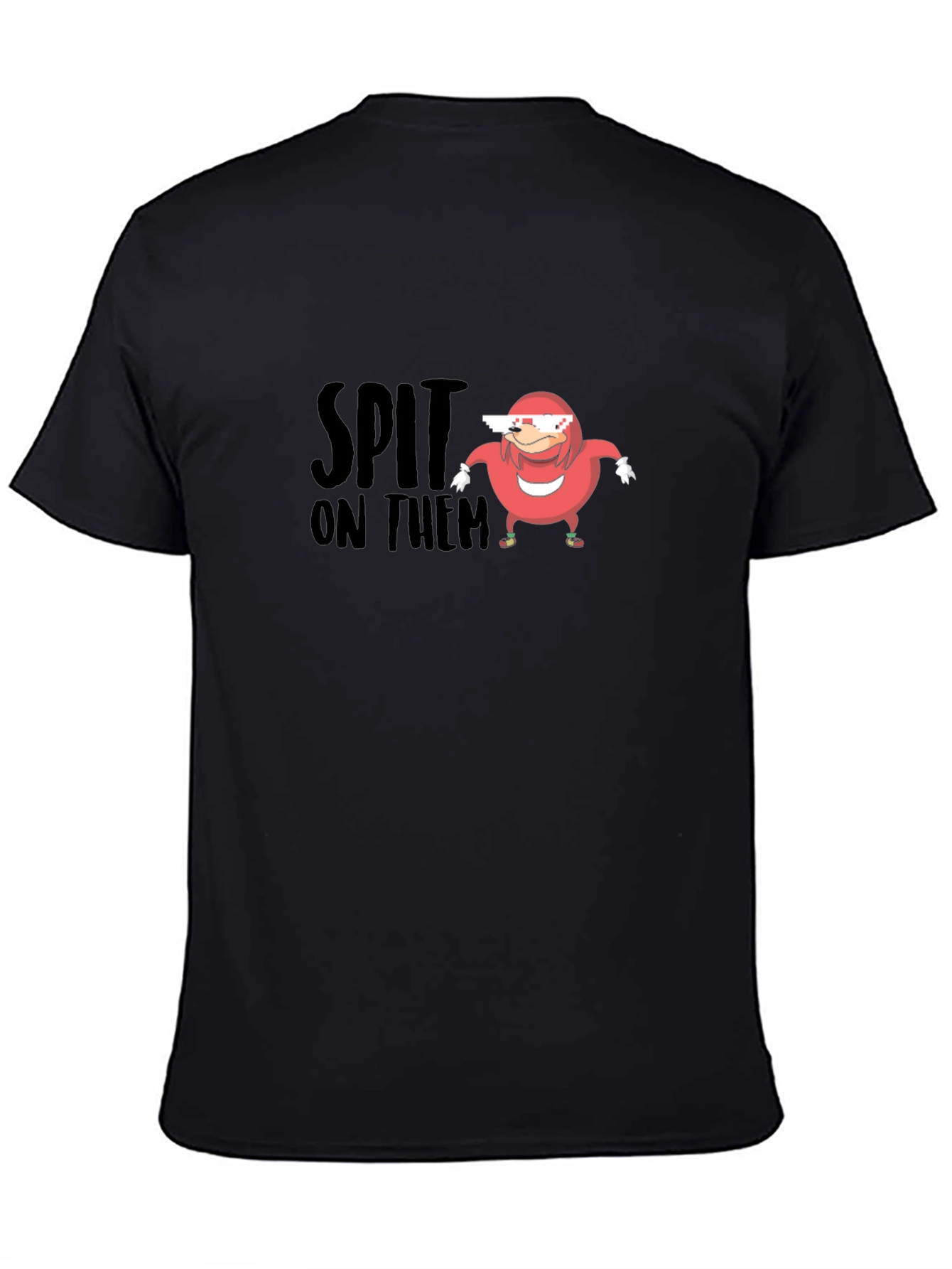 Black Spit On Them Ugandan Knuckles Meme T-Shirt view 4