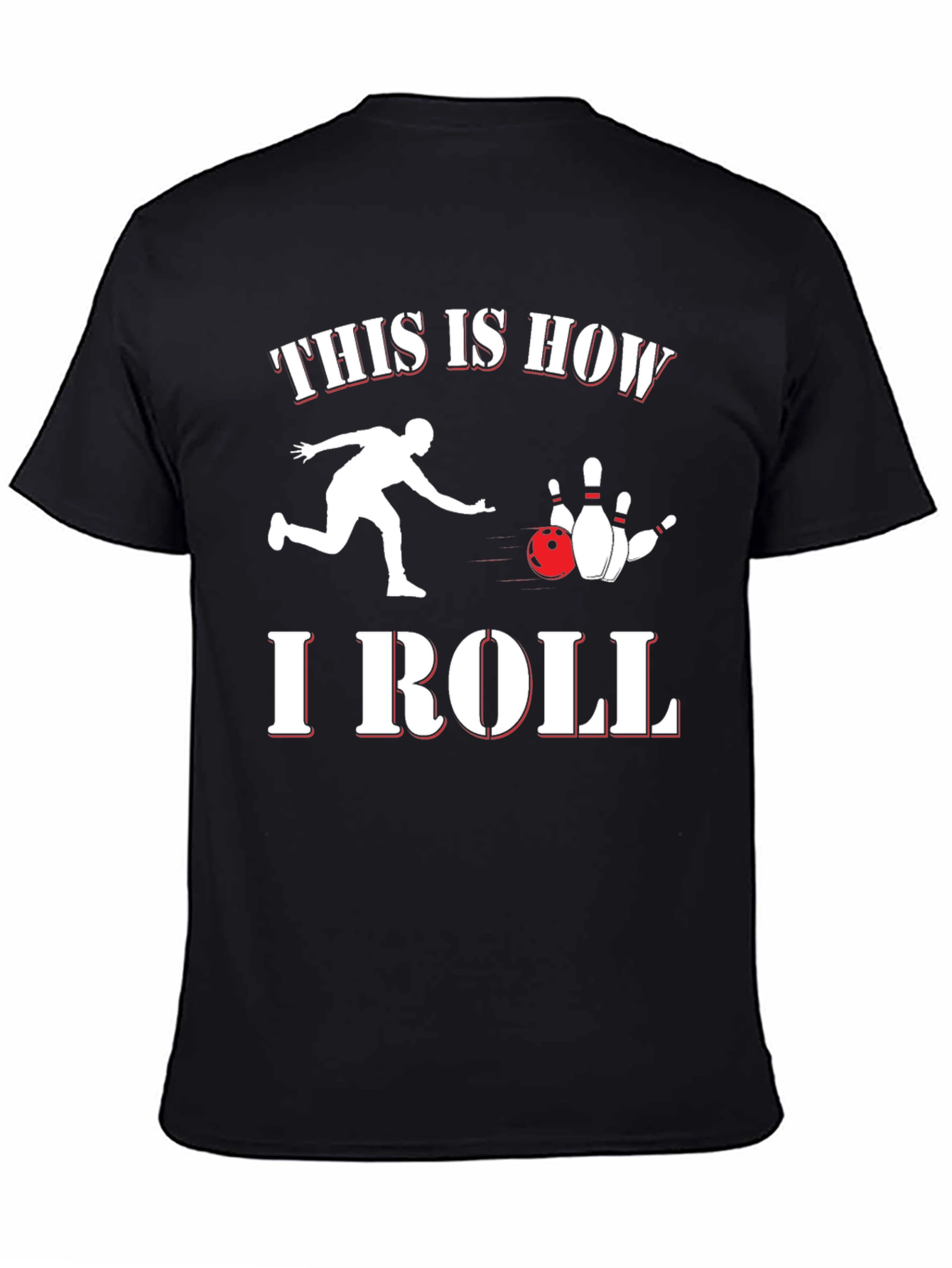 Black This Is How I Roll Bowling Graphic Tee view 4
