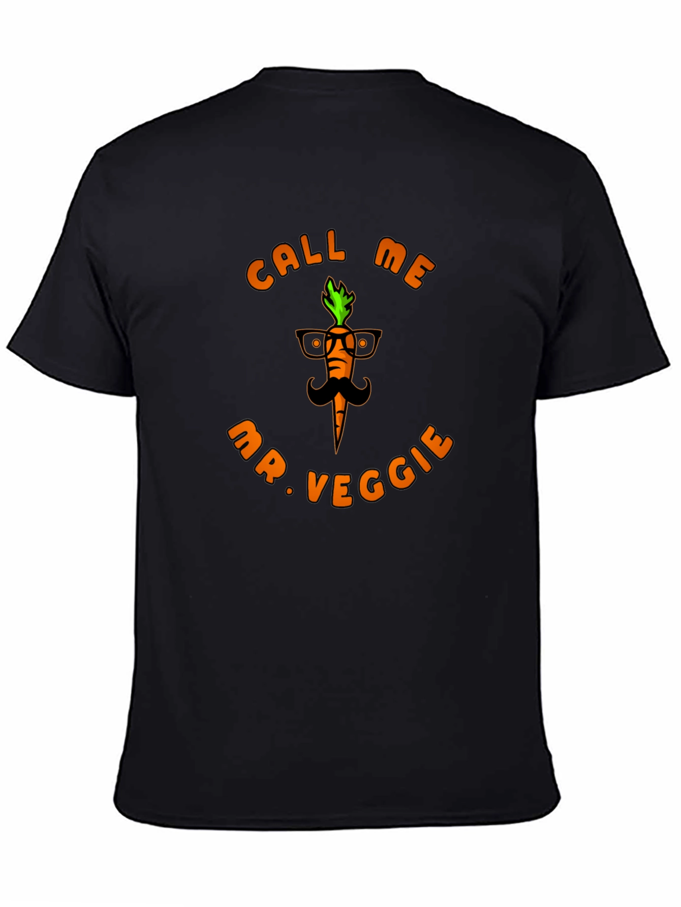 Black Call Me Mr. Veggie Black T-Shirt view 4