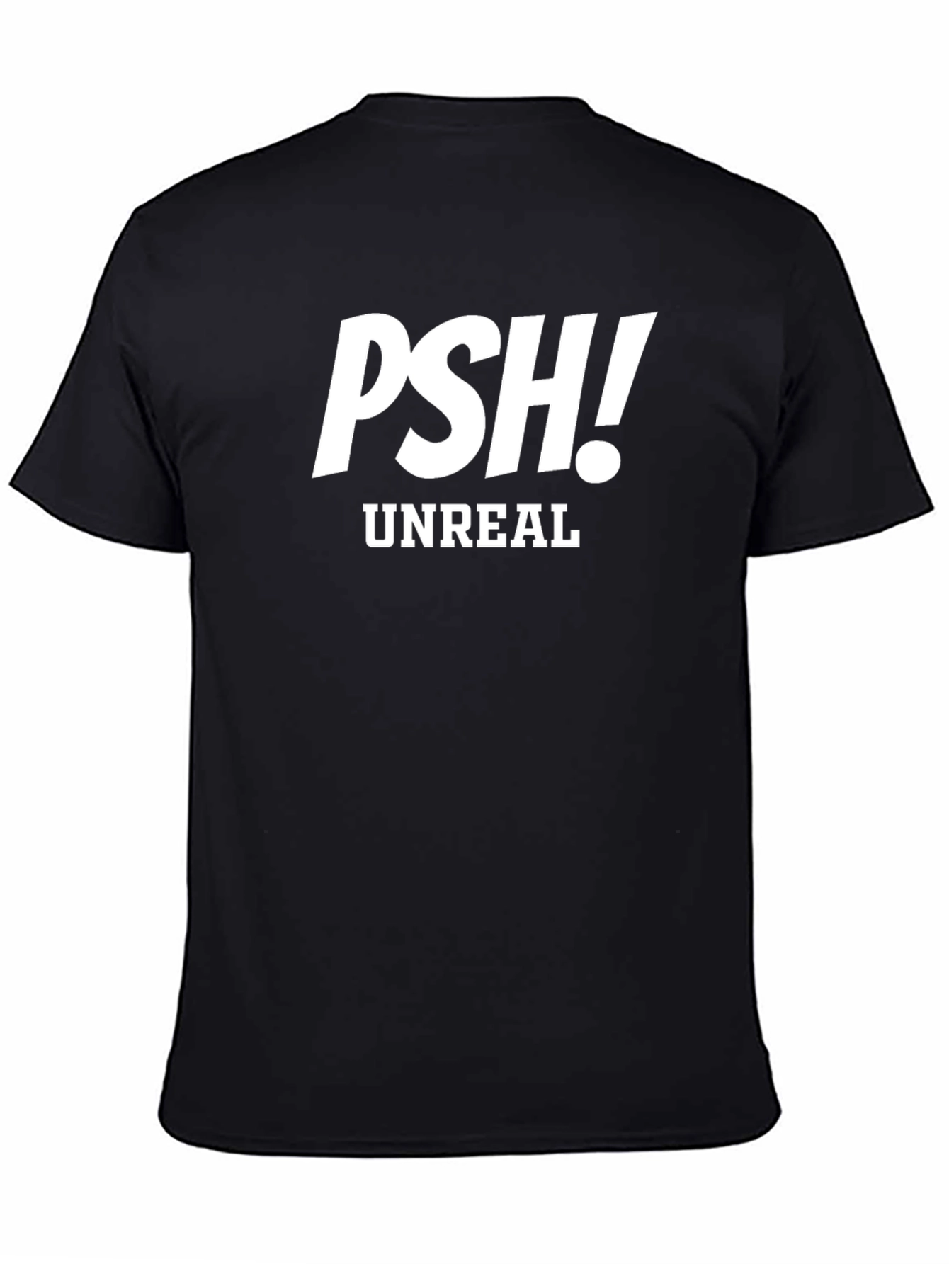 Black PSH! Unreal Graphic Tee - Black Cotton T-Shirt view 4