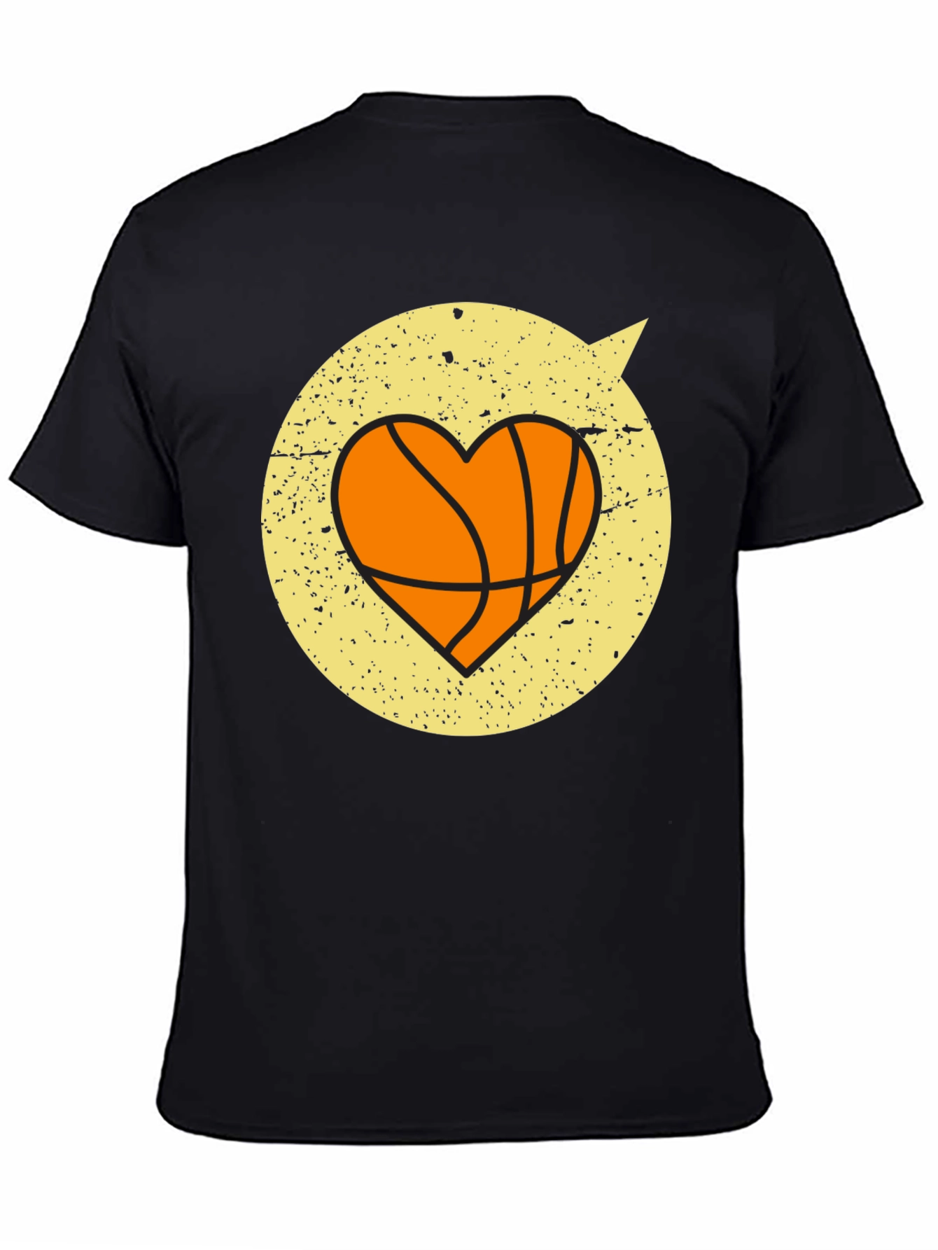 Black Basketball Heart Graphic Tee - Stylish & Comfortable view 4