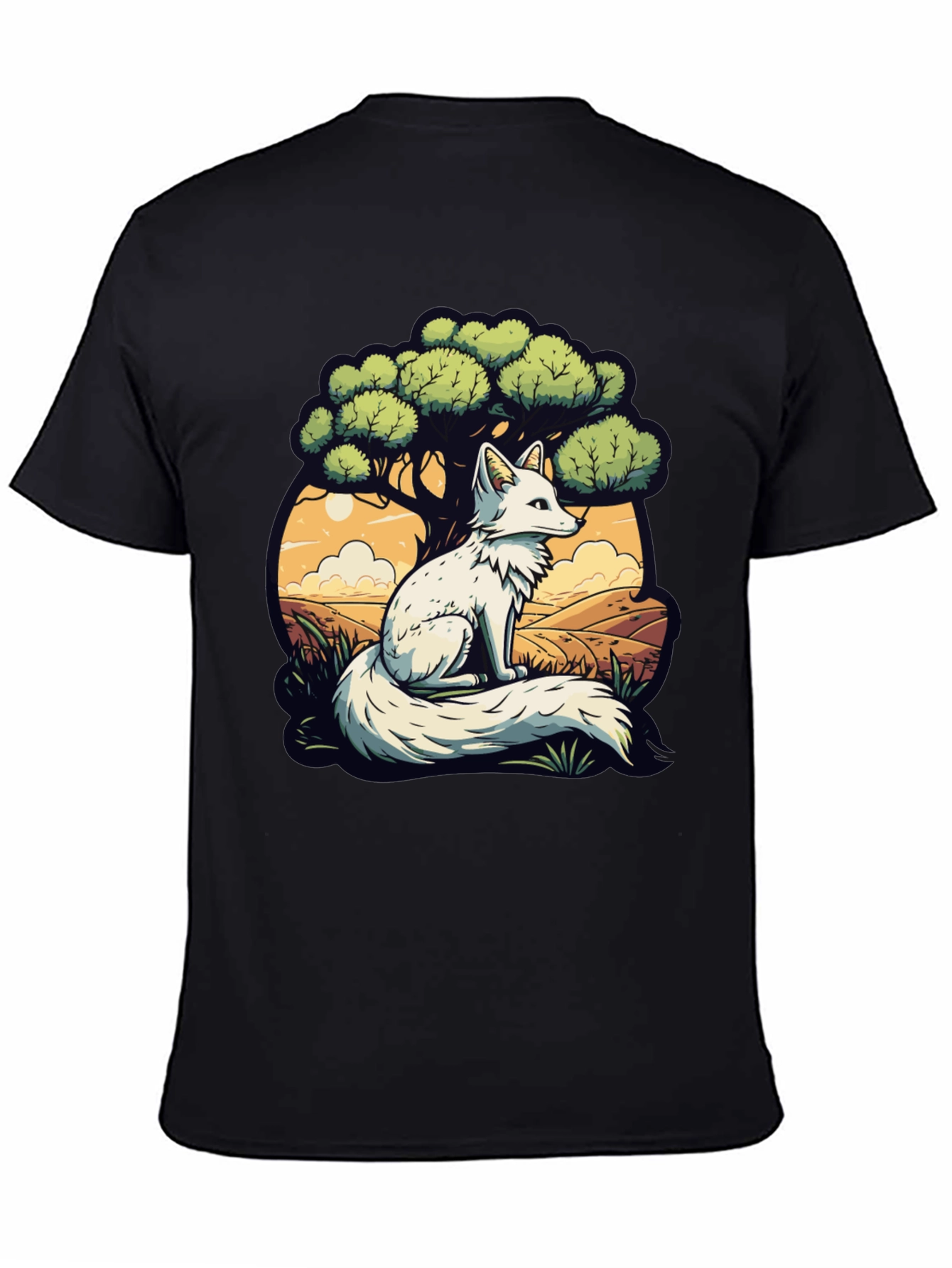 Black Arctic Fox Graphic Tee - Nature Lover's T-Shirt view 4