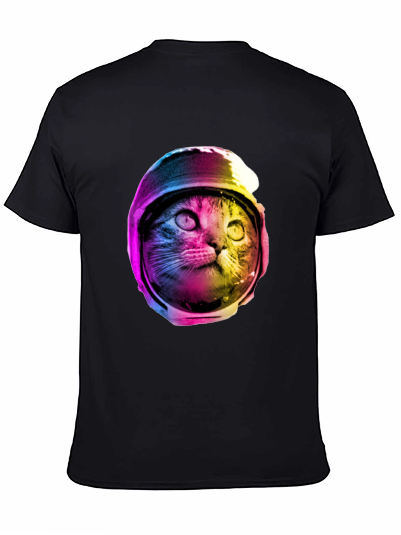 Black Cosmic Cat T-Shirt - Astronaut Kitty Tee view 4