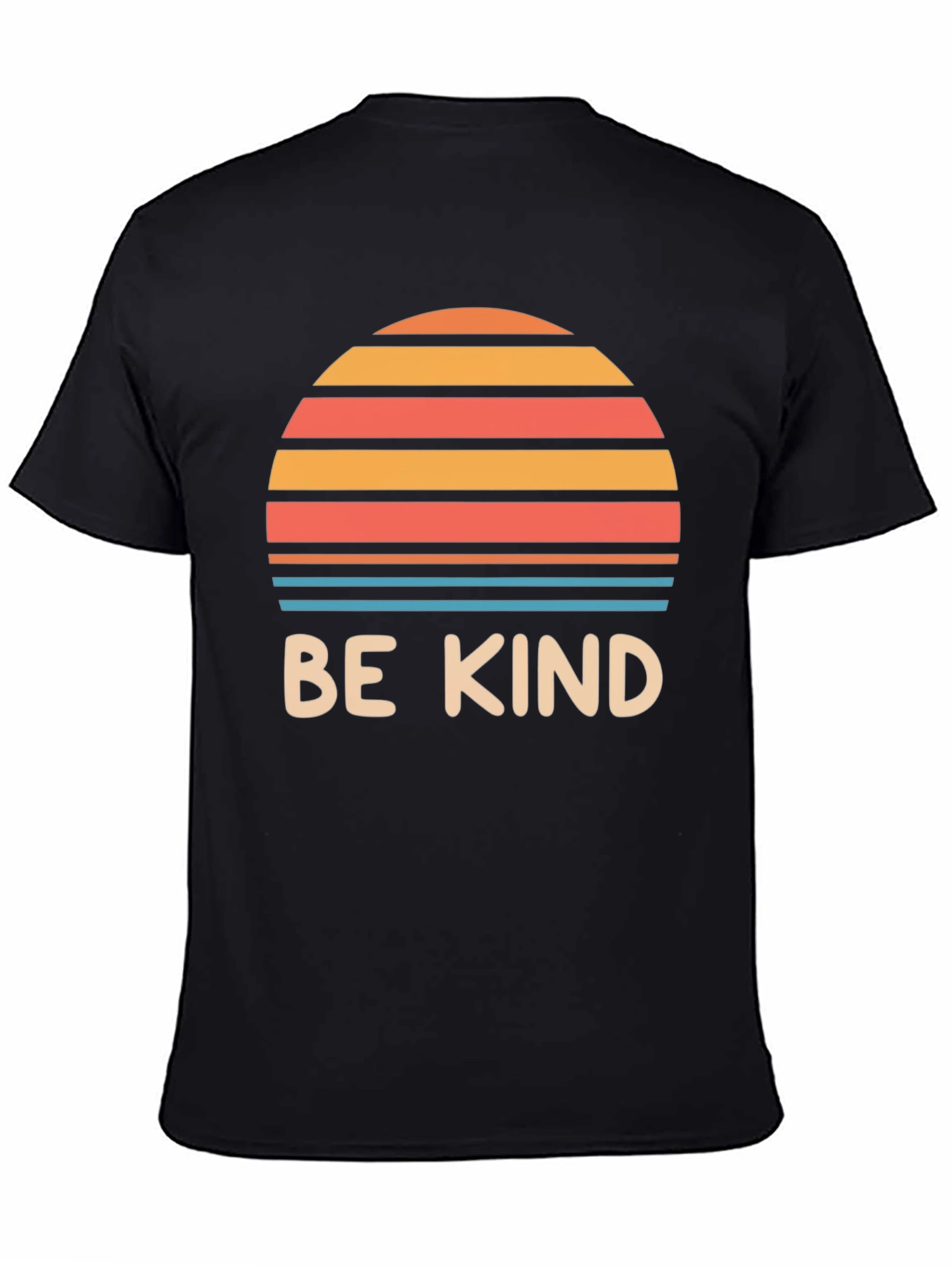 Black Be Kind Retro Sunset Graphic Tee - Black Cotton Blend view 4